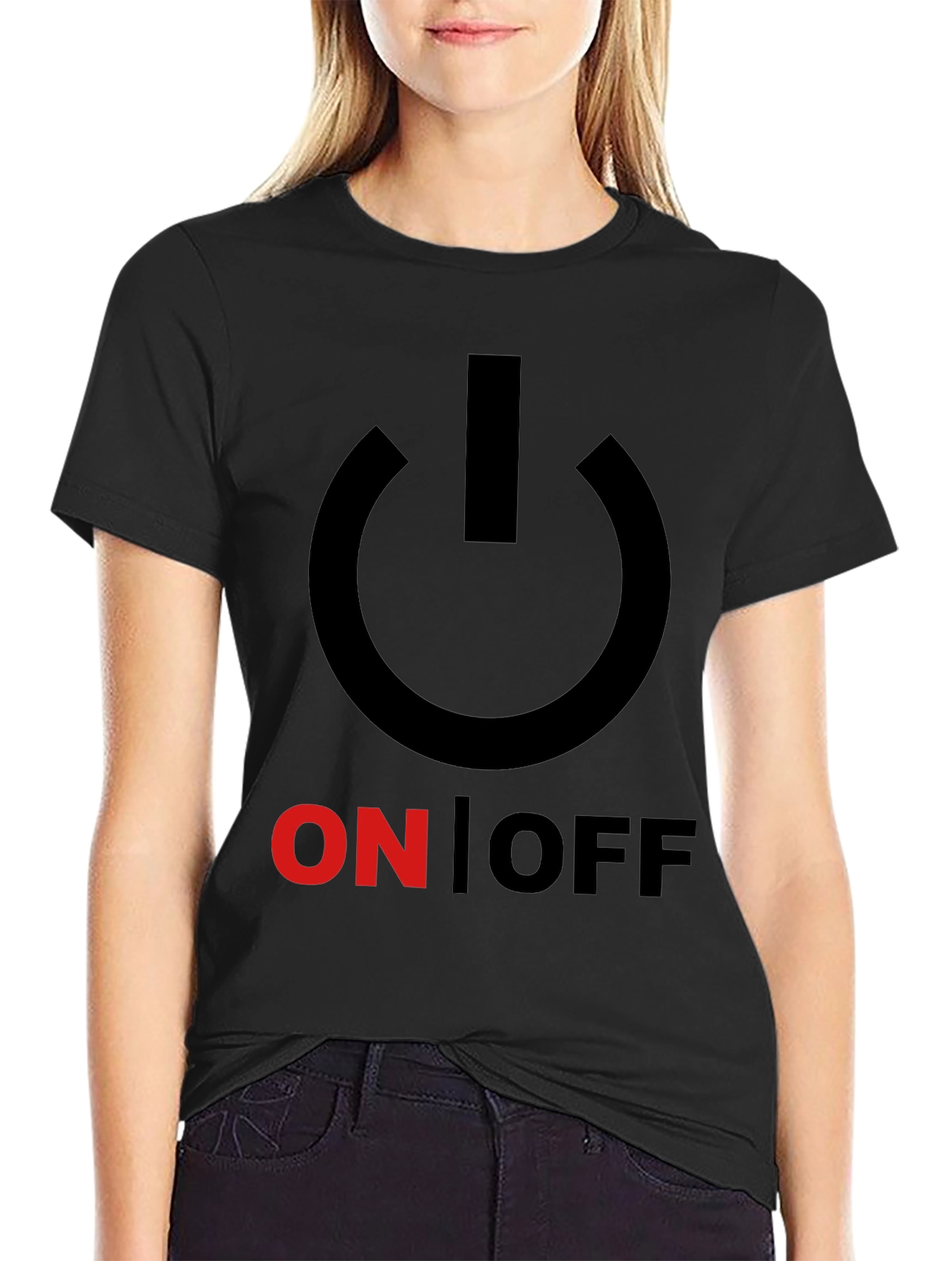 On/Off Graphic Print Crew Neck T-Shirt