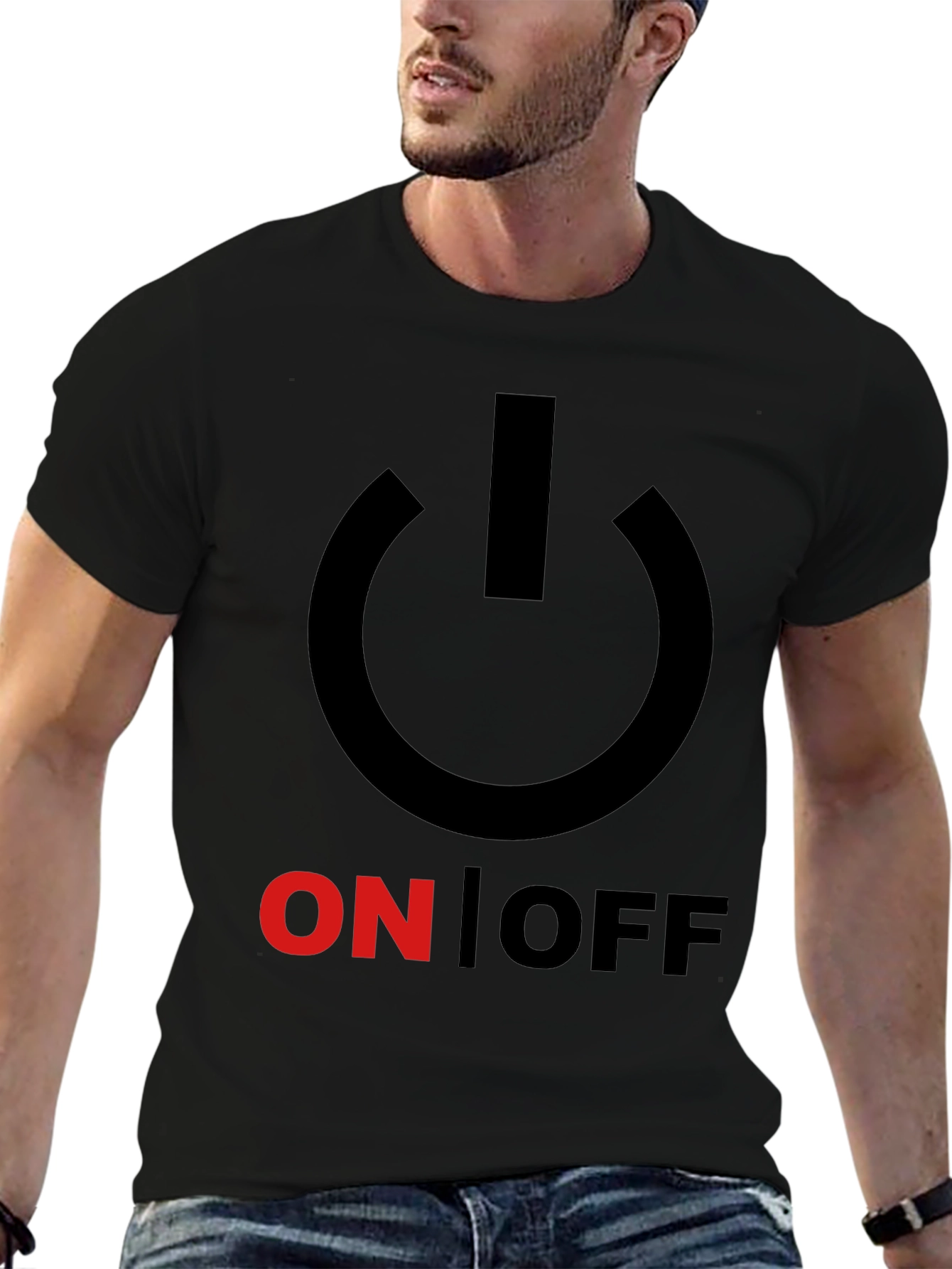 On/Off Graphic Print Crew Neck T-Shirt