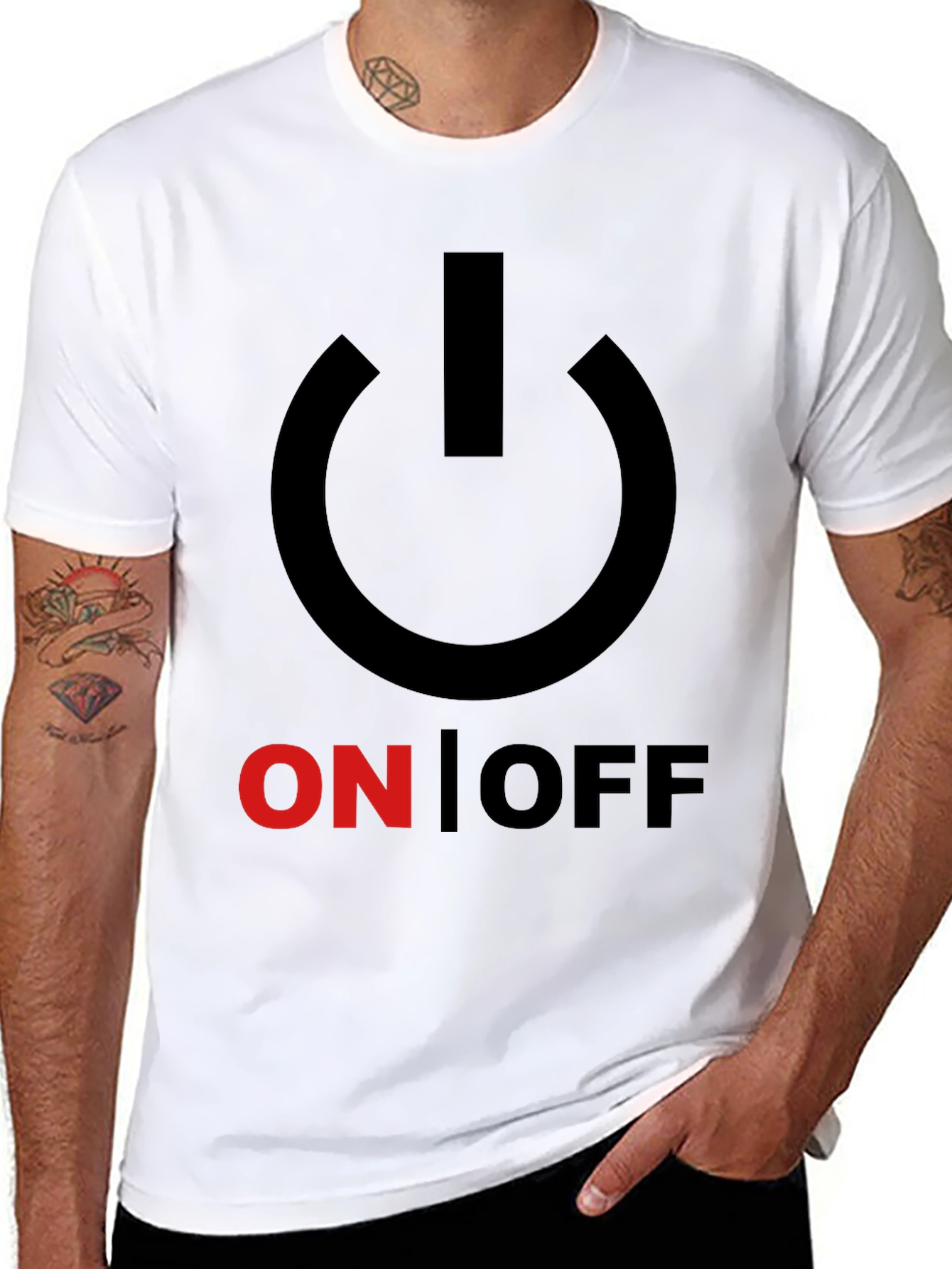 On/Off Graphic Print Crew Neck T-Shirt