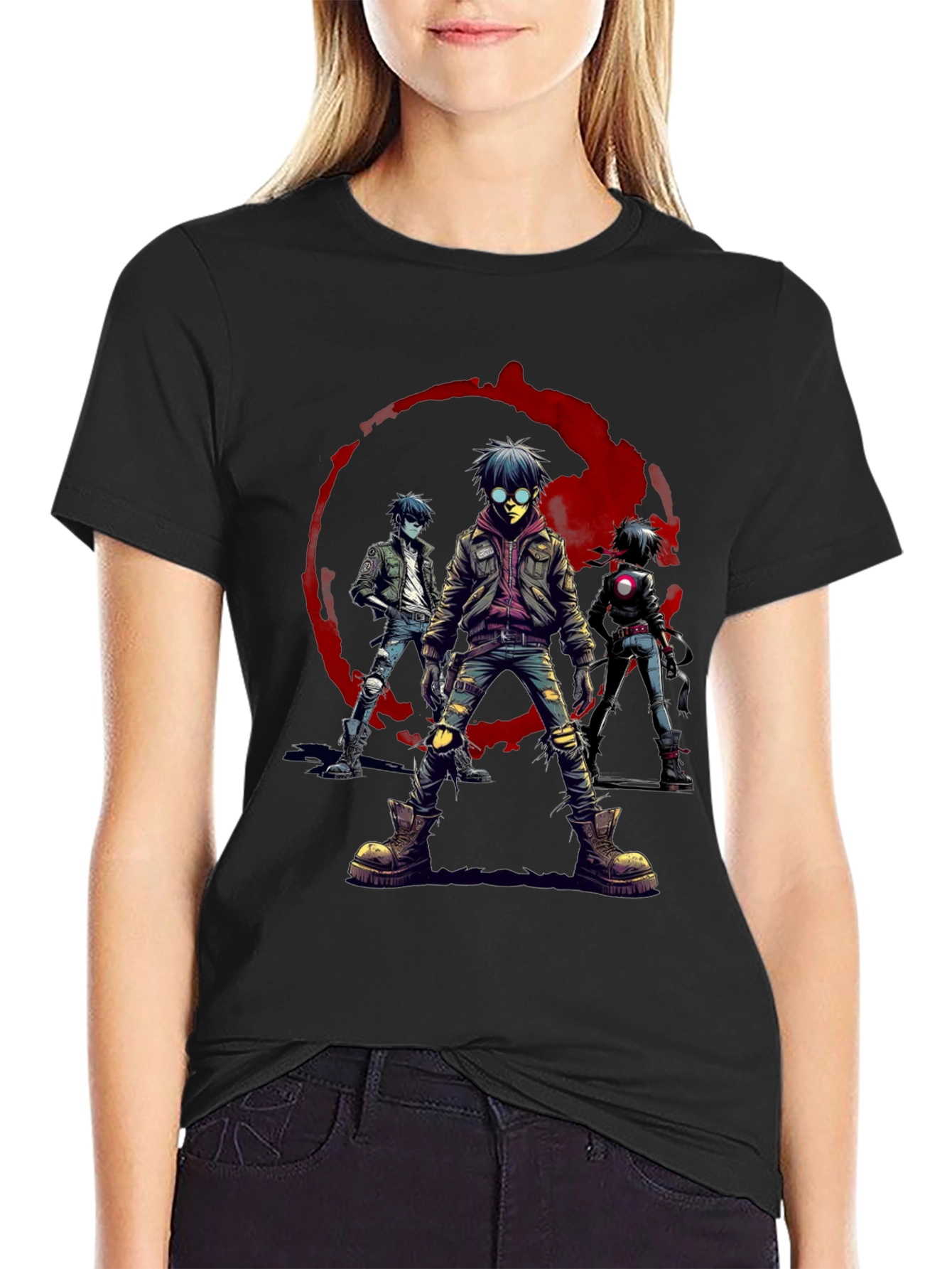 Gorillaz Band Graphic T-Shirt - Black Cotton Tee