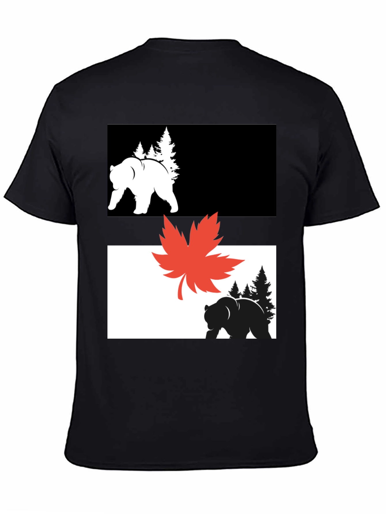 Bear & Maple Leaf Graphic Tee