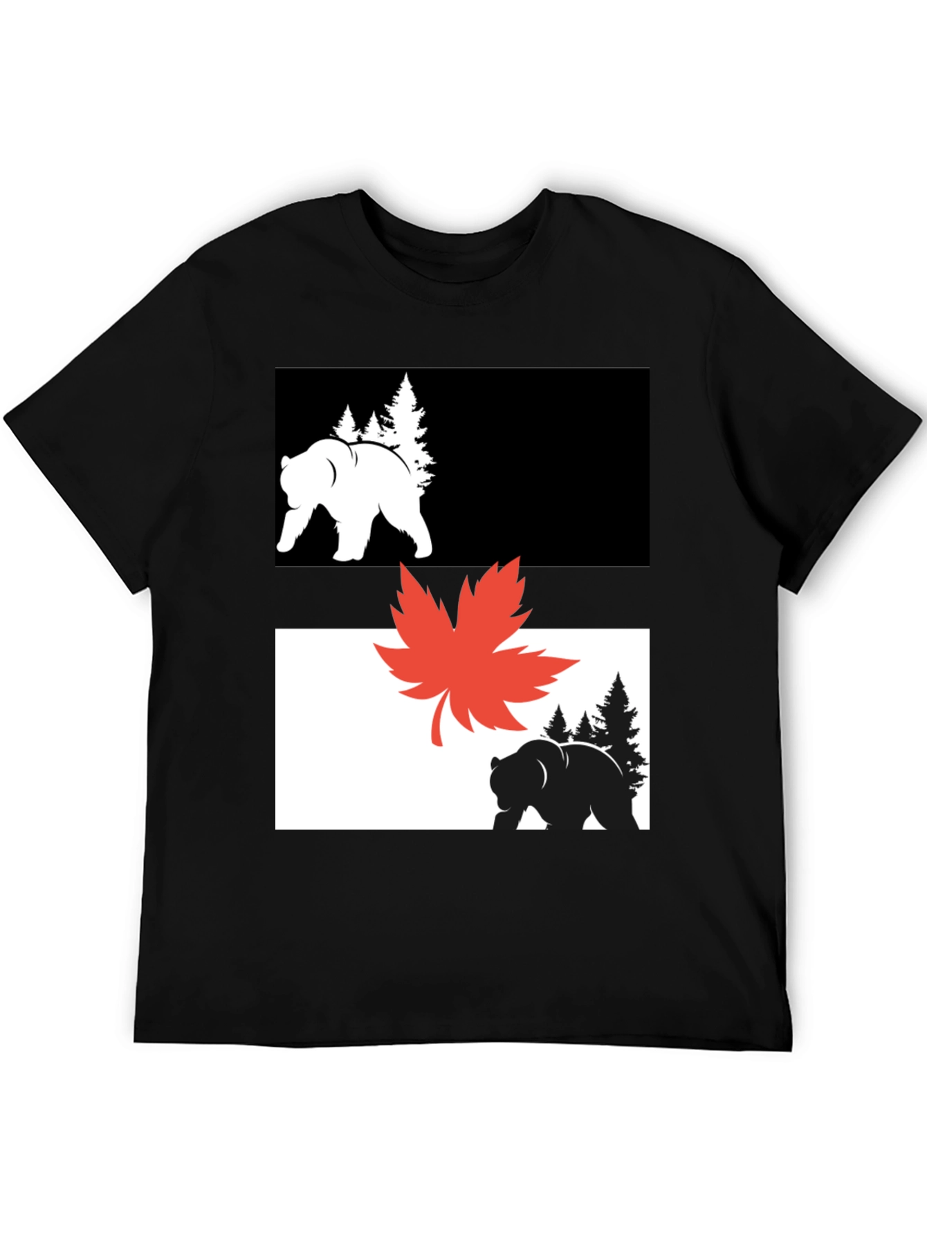 Bear & Maple Leaf Graphic Tee