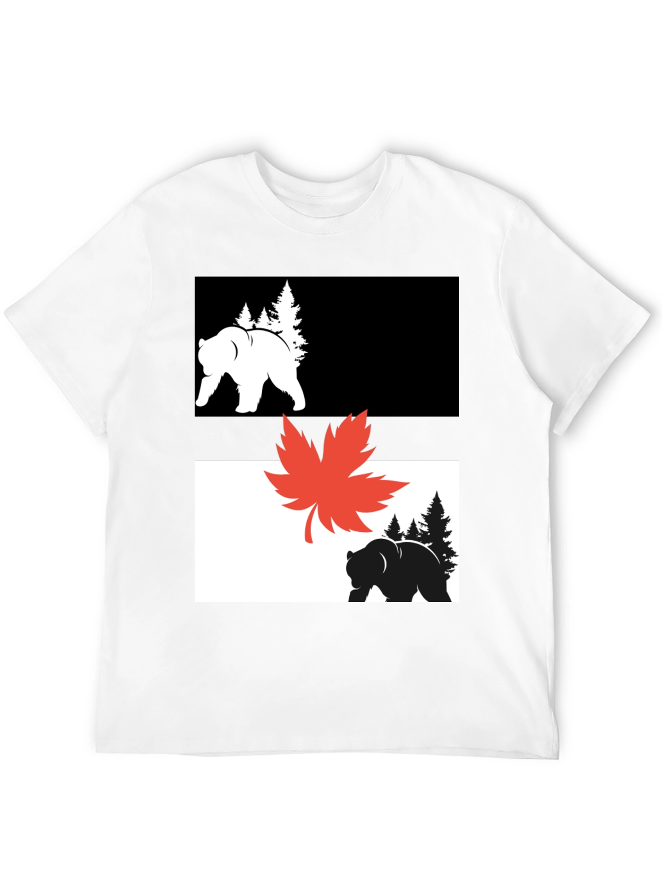 Bear & Maple Leaf Graphic Tee