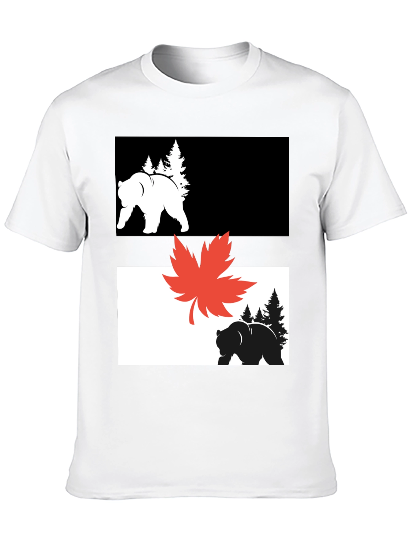 Bear & Maple Leaf Graphic Tee