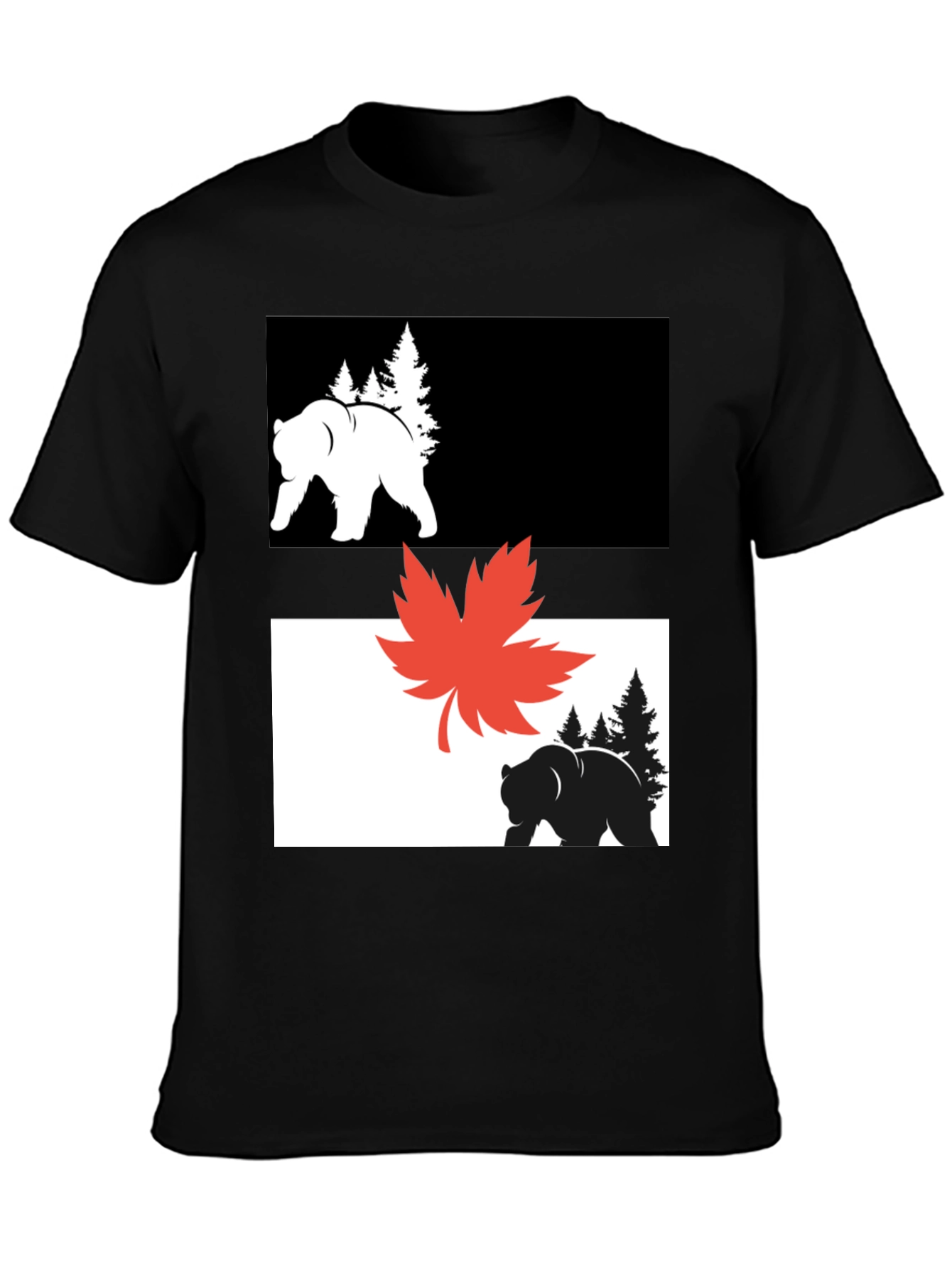Bear & Maple Leaf Graphic Tee