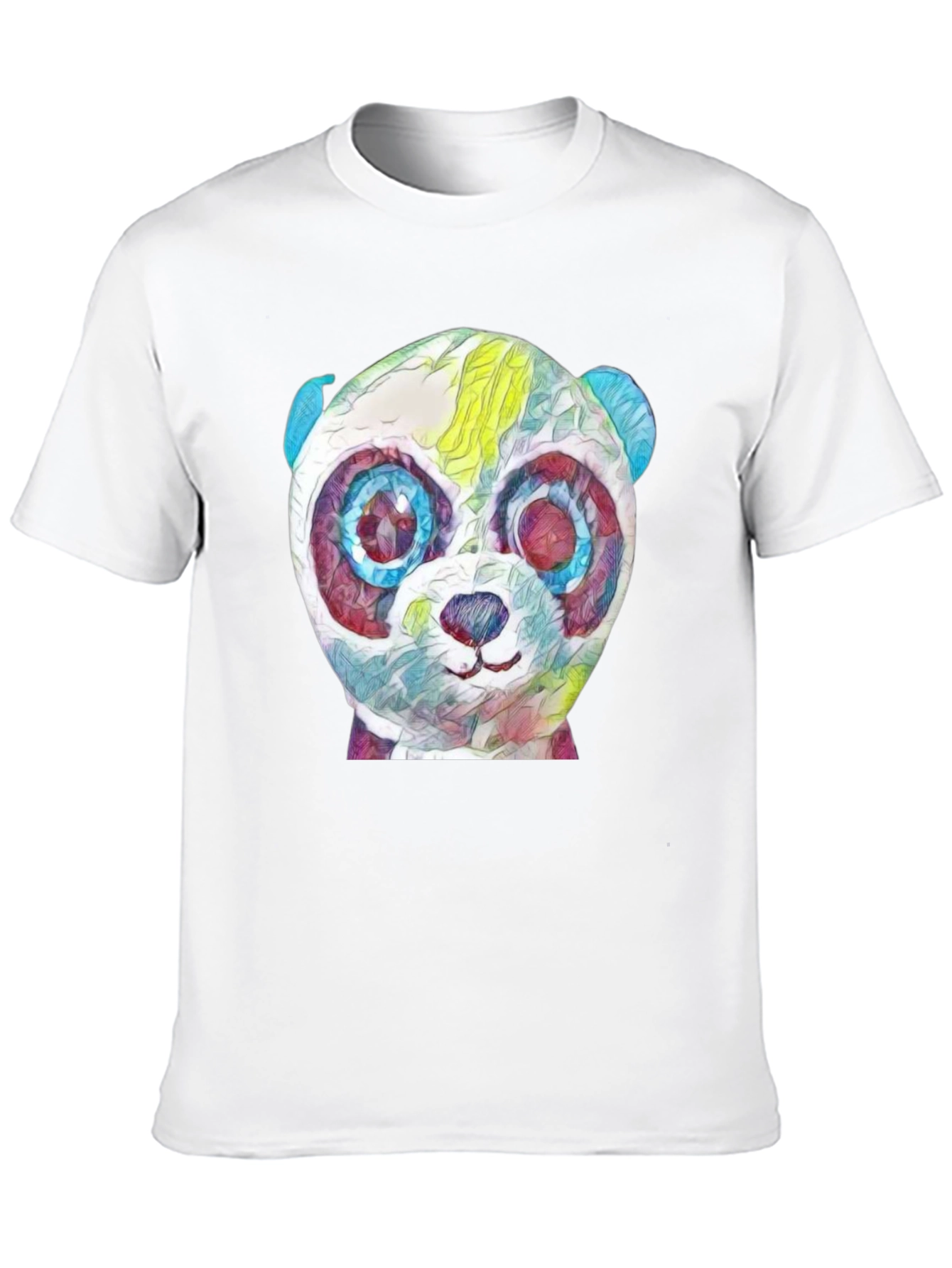 Abstract Panda Graphic Black T-Shirt