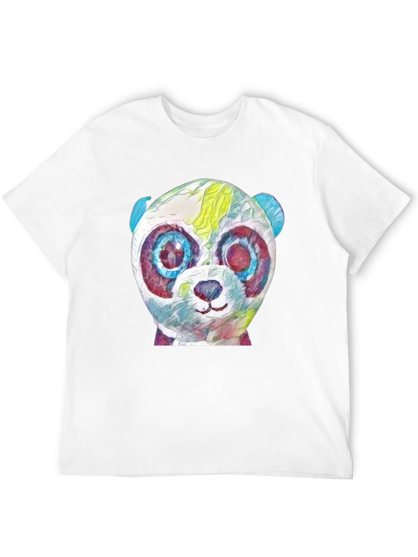 Abstract Panda Graphic Black T-Shirt