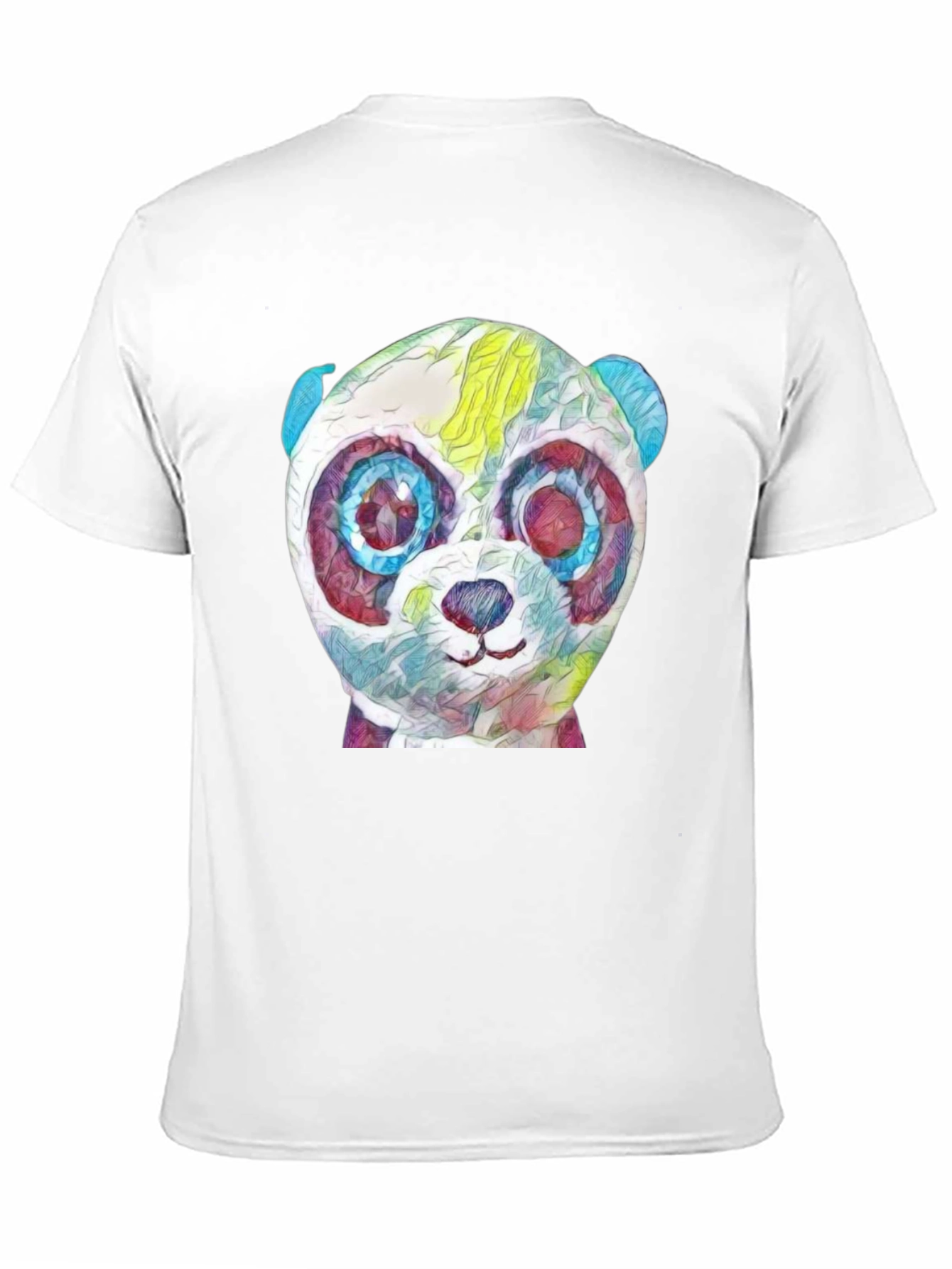 Abstract Panda Graphic Black T-Shirt