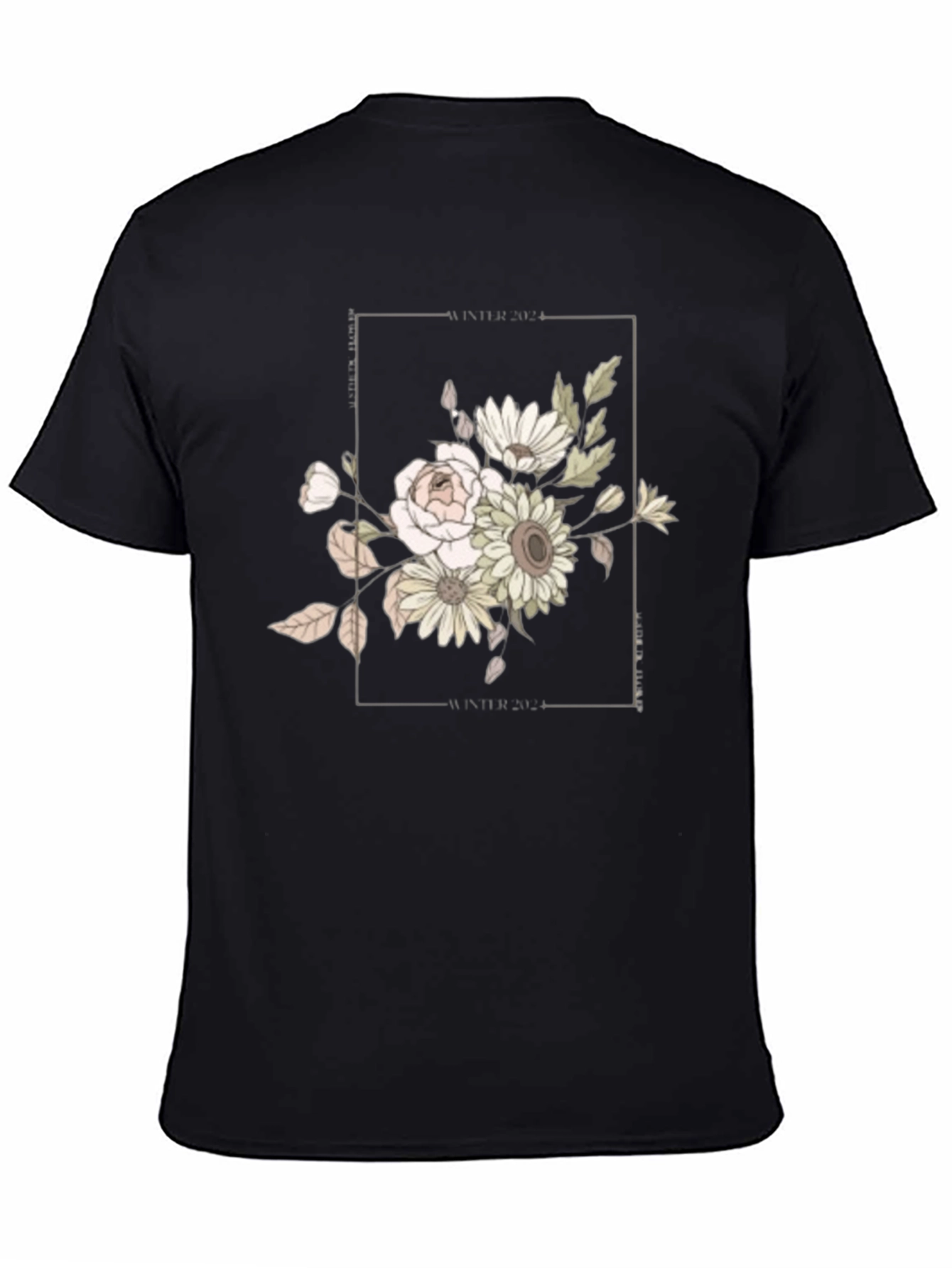 Floral Graphic Black Tee
