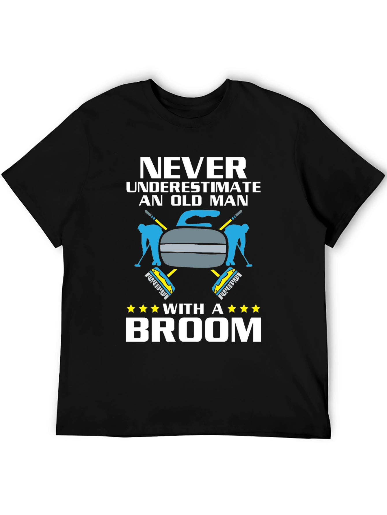 Never Underestimate Old Man With Broom T-Shirt
