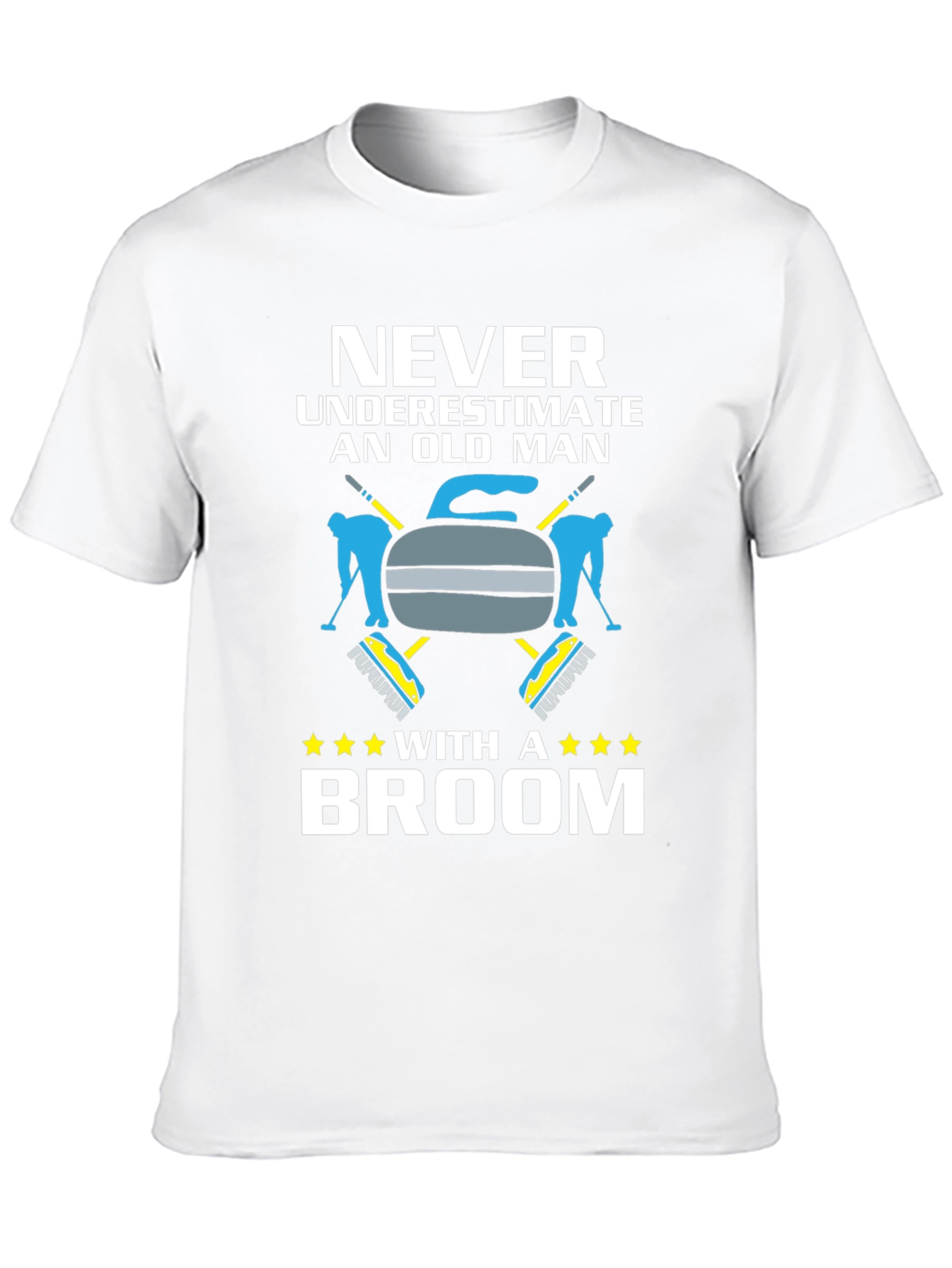 Never Underestimate Old Man With Broom T-Shirt