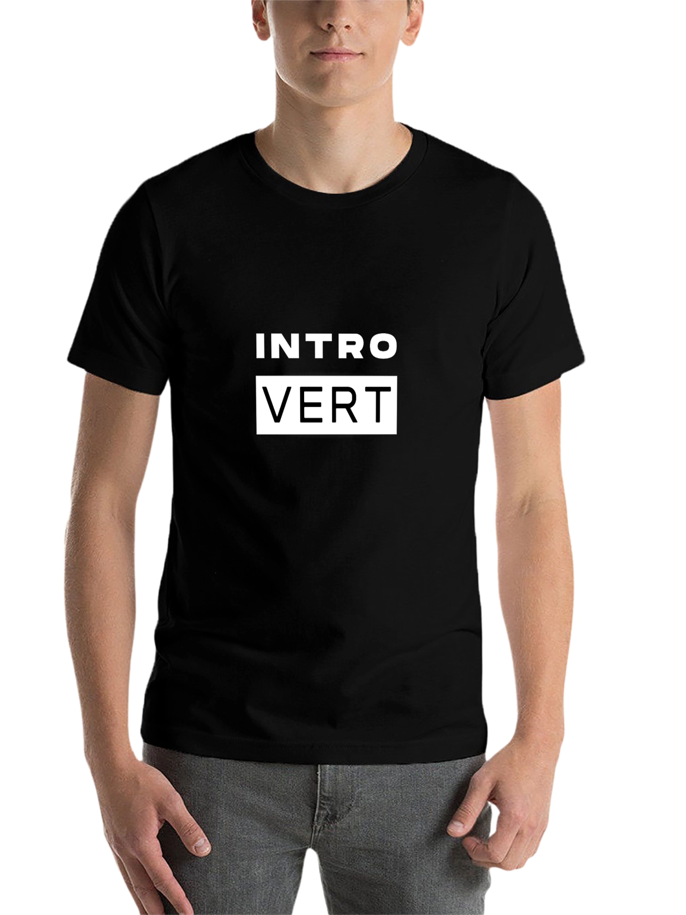 Introvert Graphic T-Shirt - Black Cotton Tee