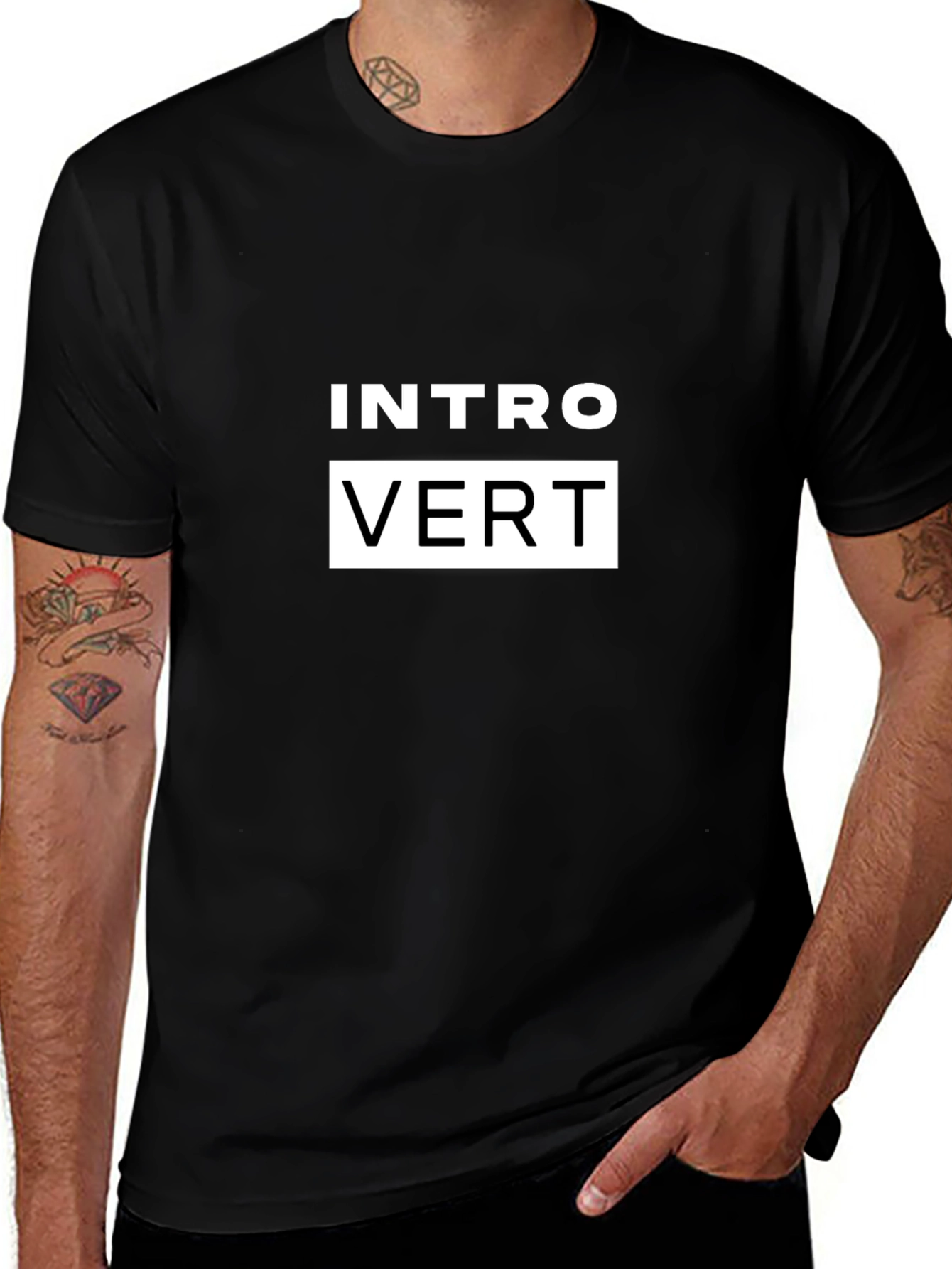Introvert Graphic T-Shirt - Black Cotton Tee