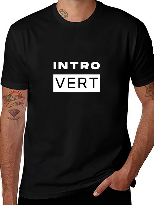Introvert Graphic T-Shirt - Black Cotton Tee