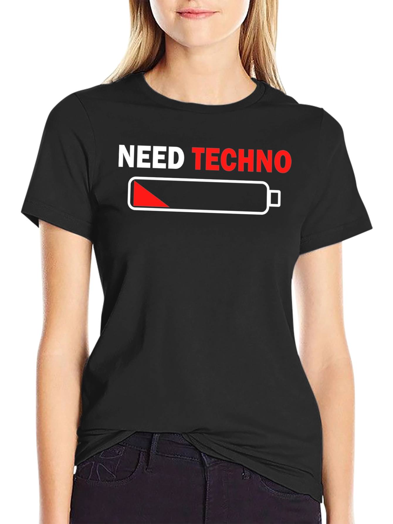 Need Techno Black Graphic T-Shirt