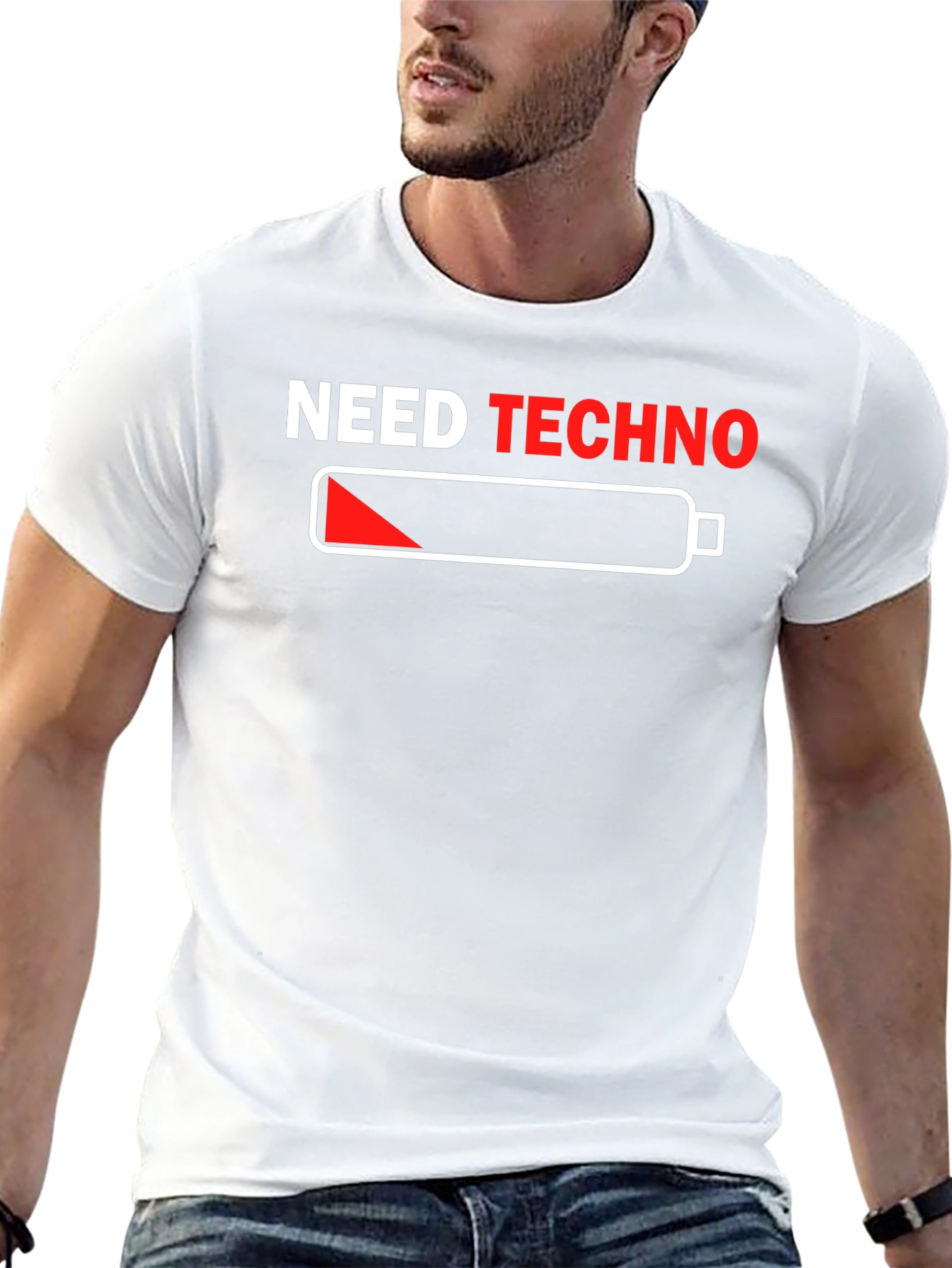 Need Techno Black Graphic T-Shirt