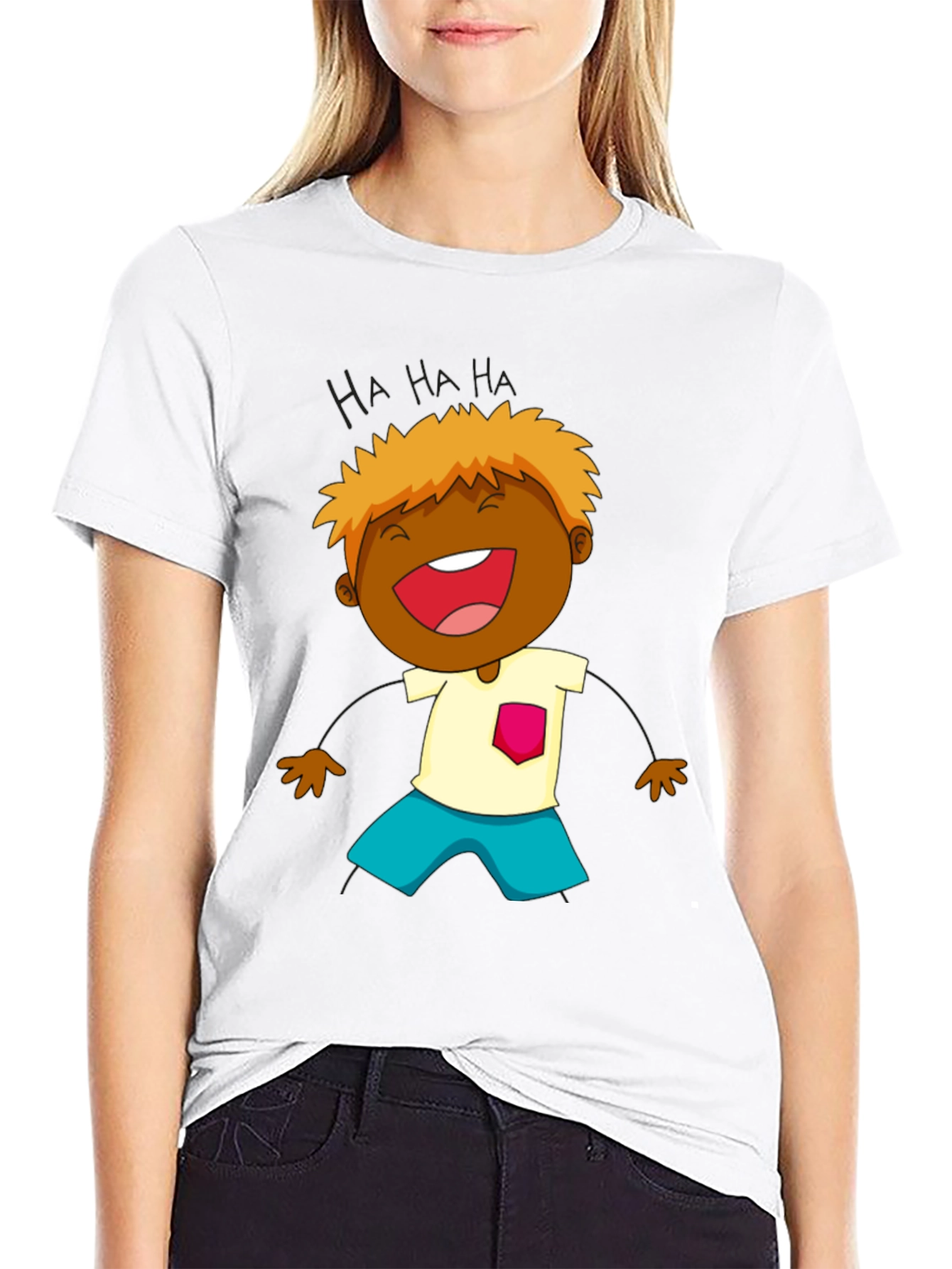 Laughing Cartoon Boy Graphic Tee