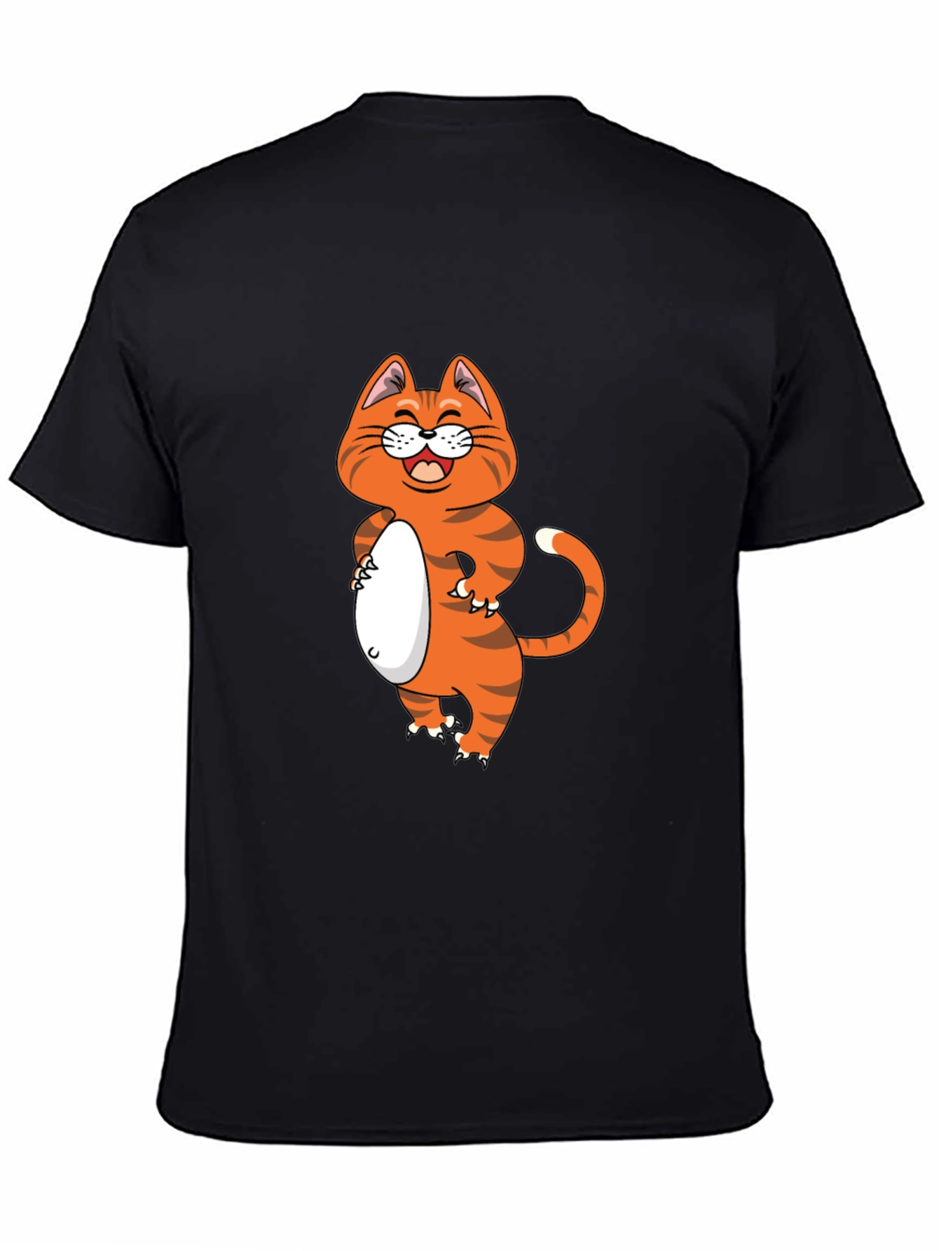 Funny Cat Graphic Tee - Black