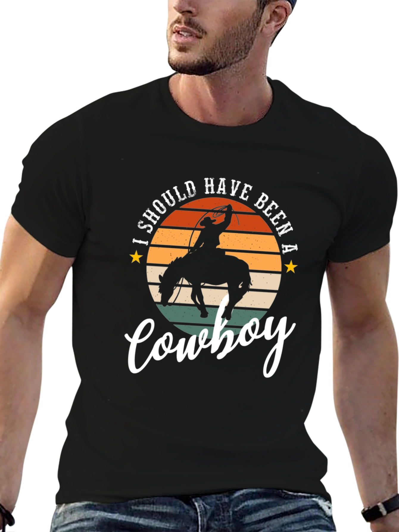 Cowboy Graphic Tee - Retro Style