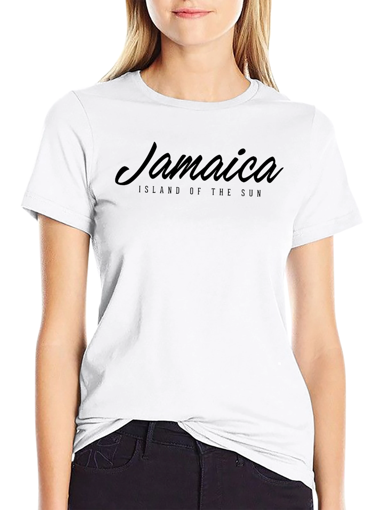 Jamaica Island of the Sun Black Graphic Tee