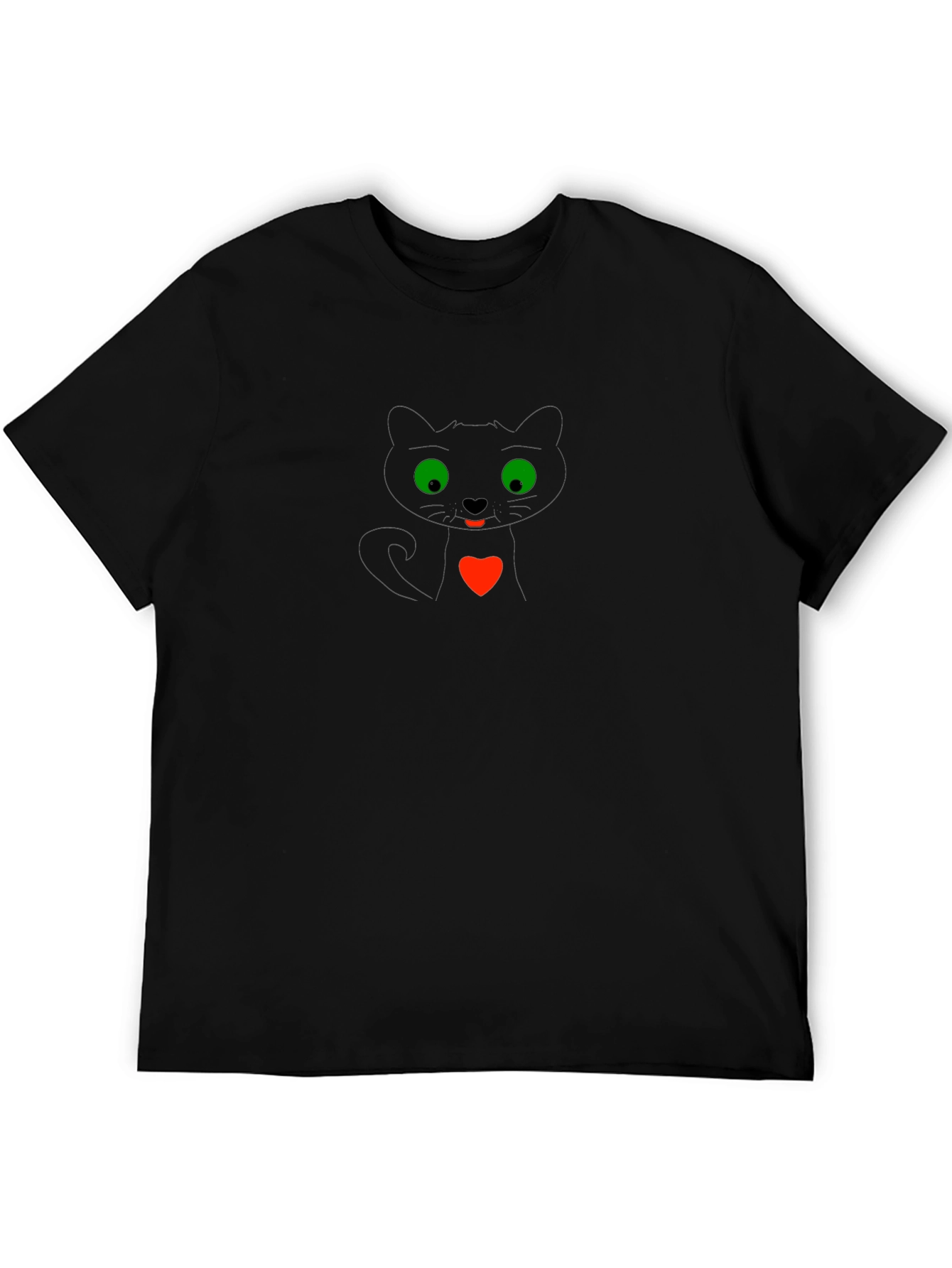 Black Cat Heart T-Shirt