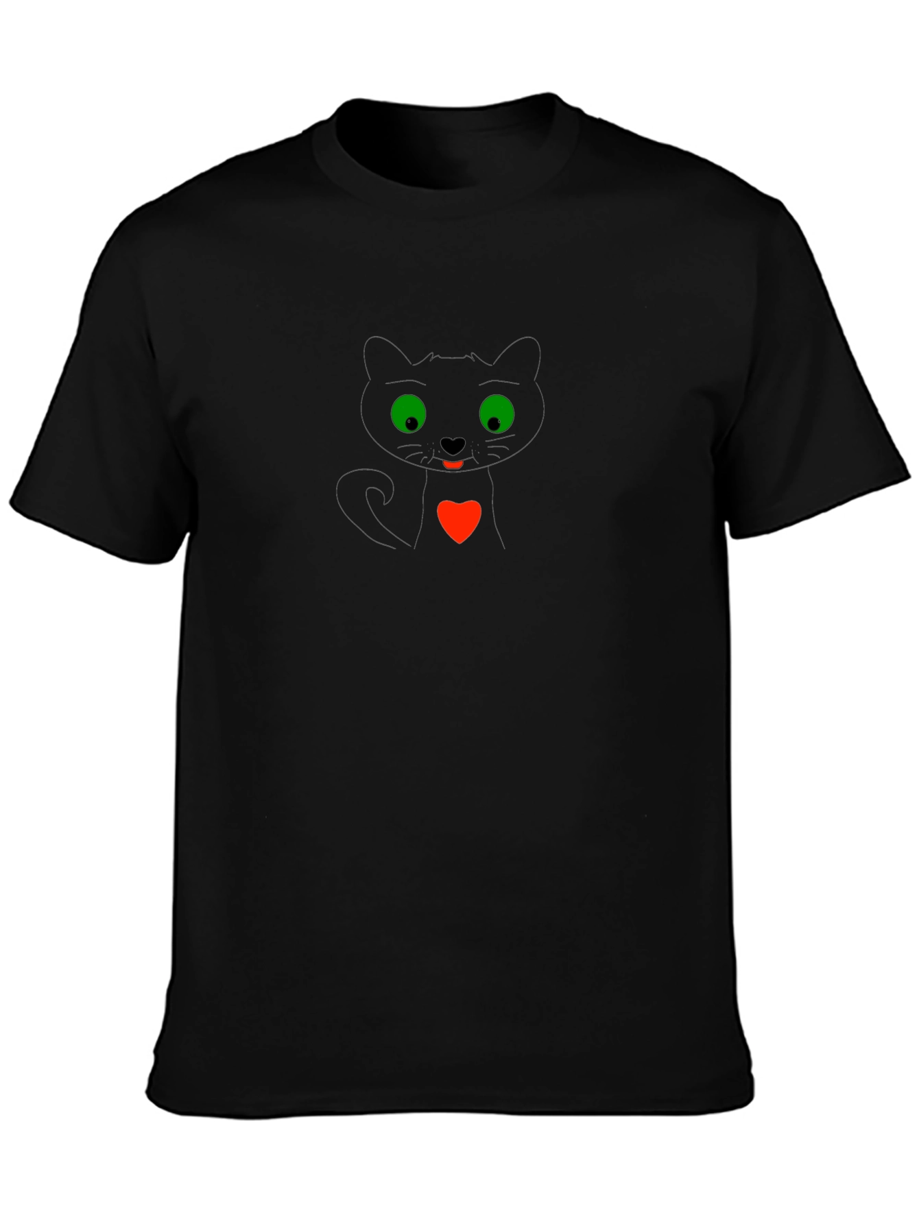 Black Cat Heart T-Shirt