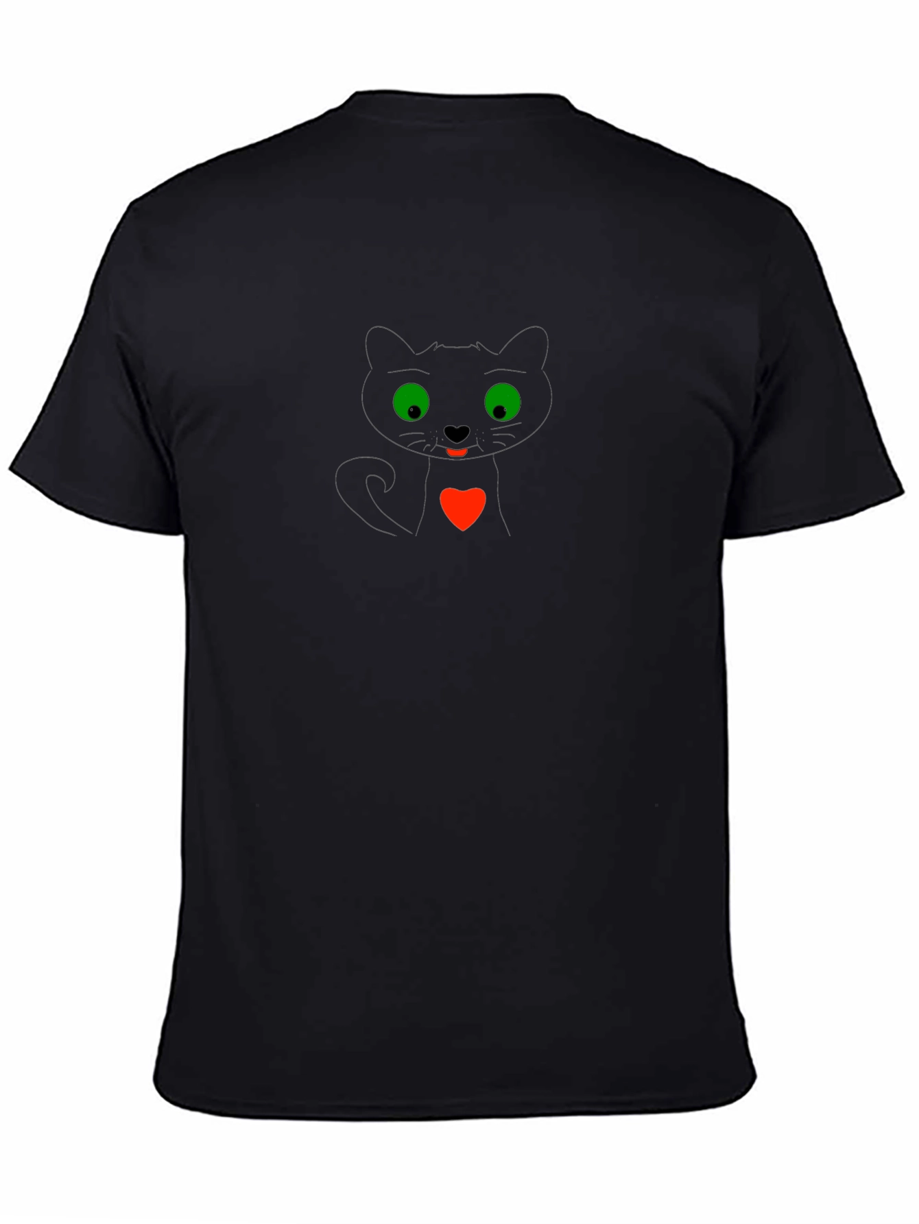 Black Cat Heart T-Shirt