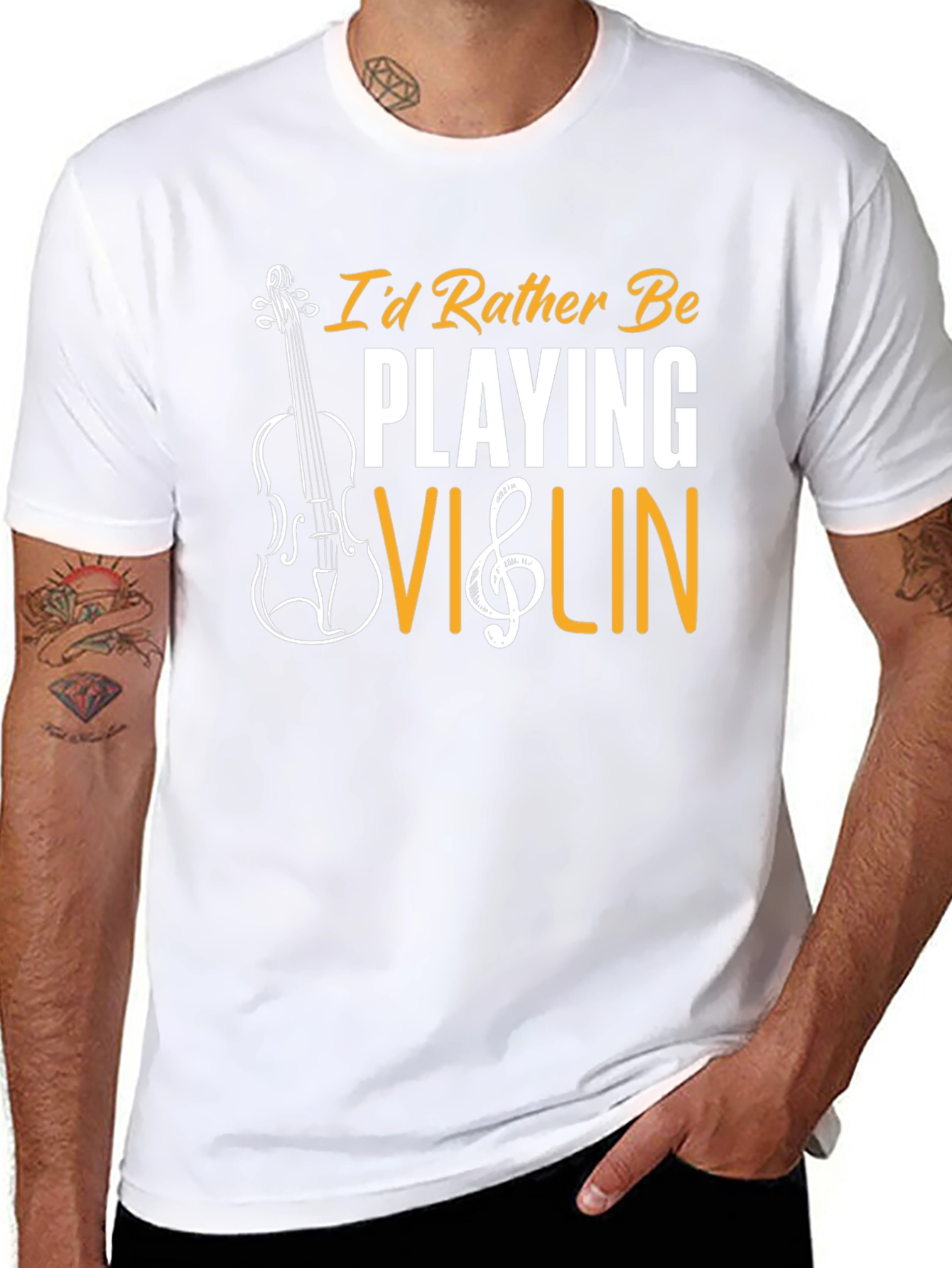 Violin Lover T-Shirt - Id Rather Be Playing