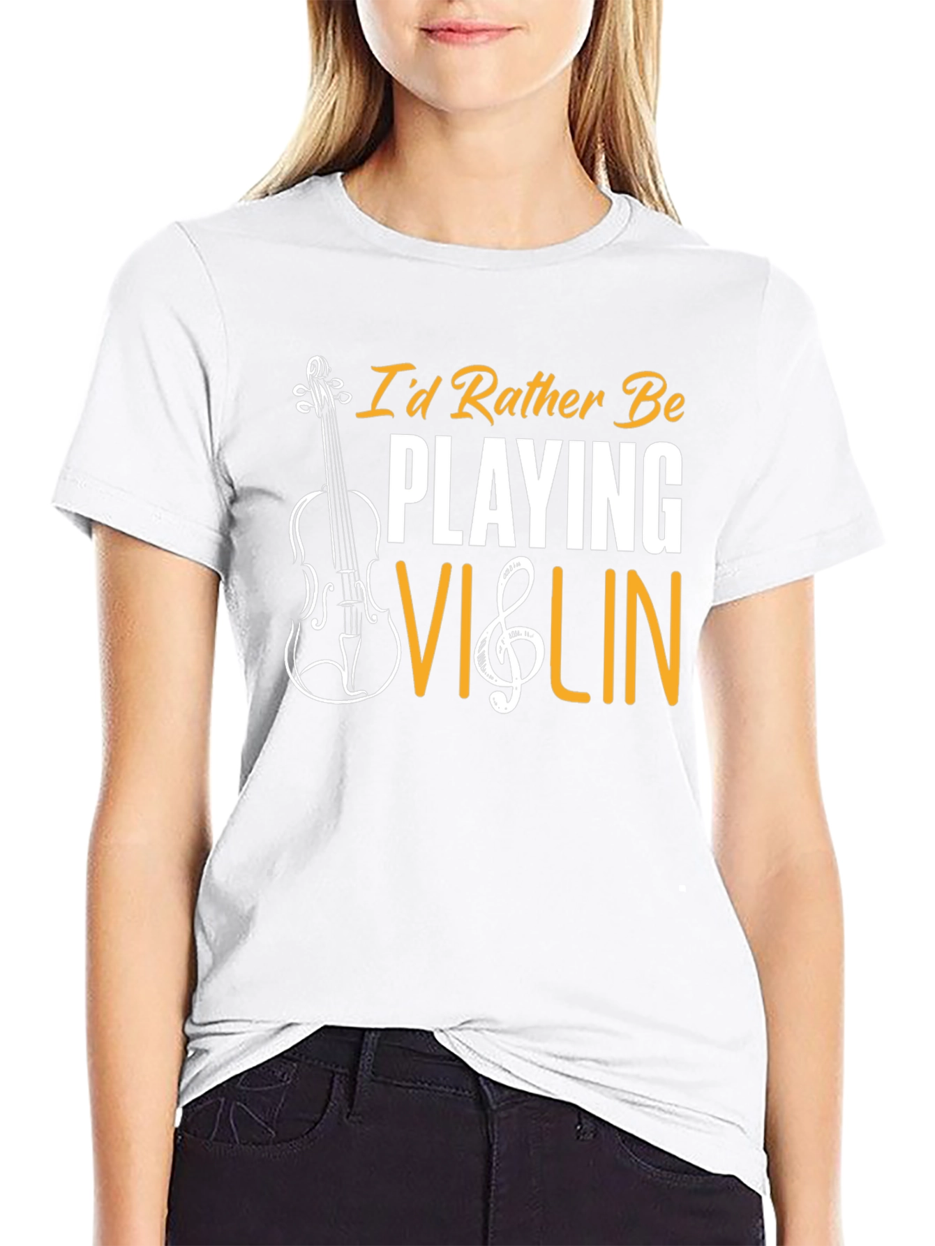 Violin Lover T-Shirt - Id Rather Be Playing