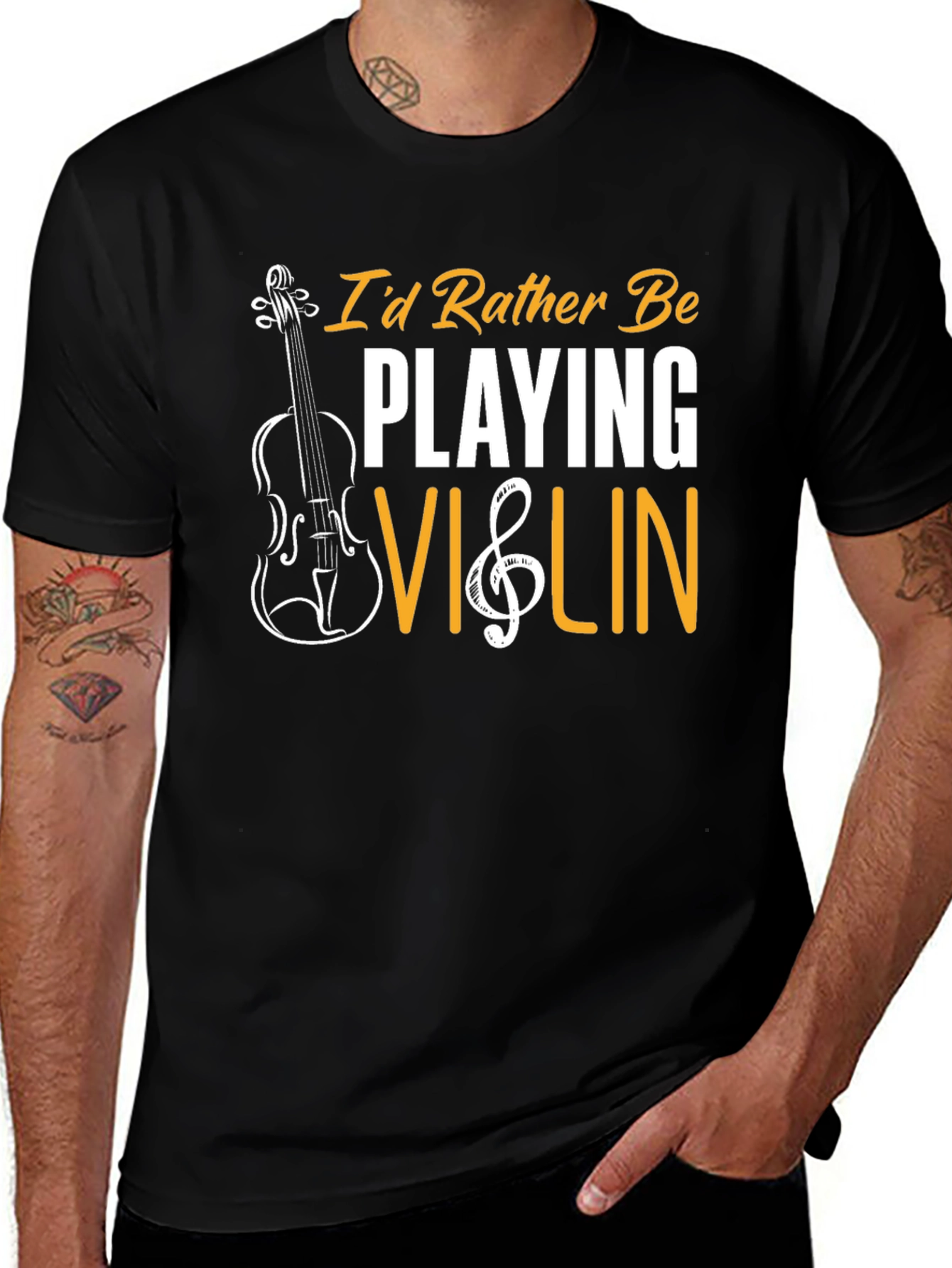 Violin Lover T-Shirt - Id Rather Be Playing