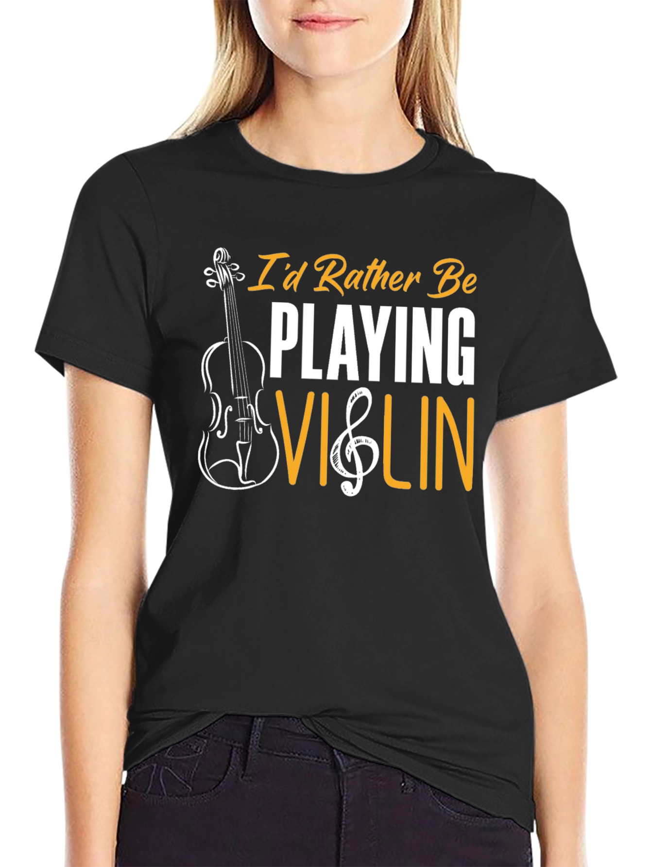 Violin Lover T-Shirt - Id Rather Be Playing