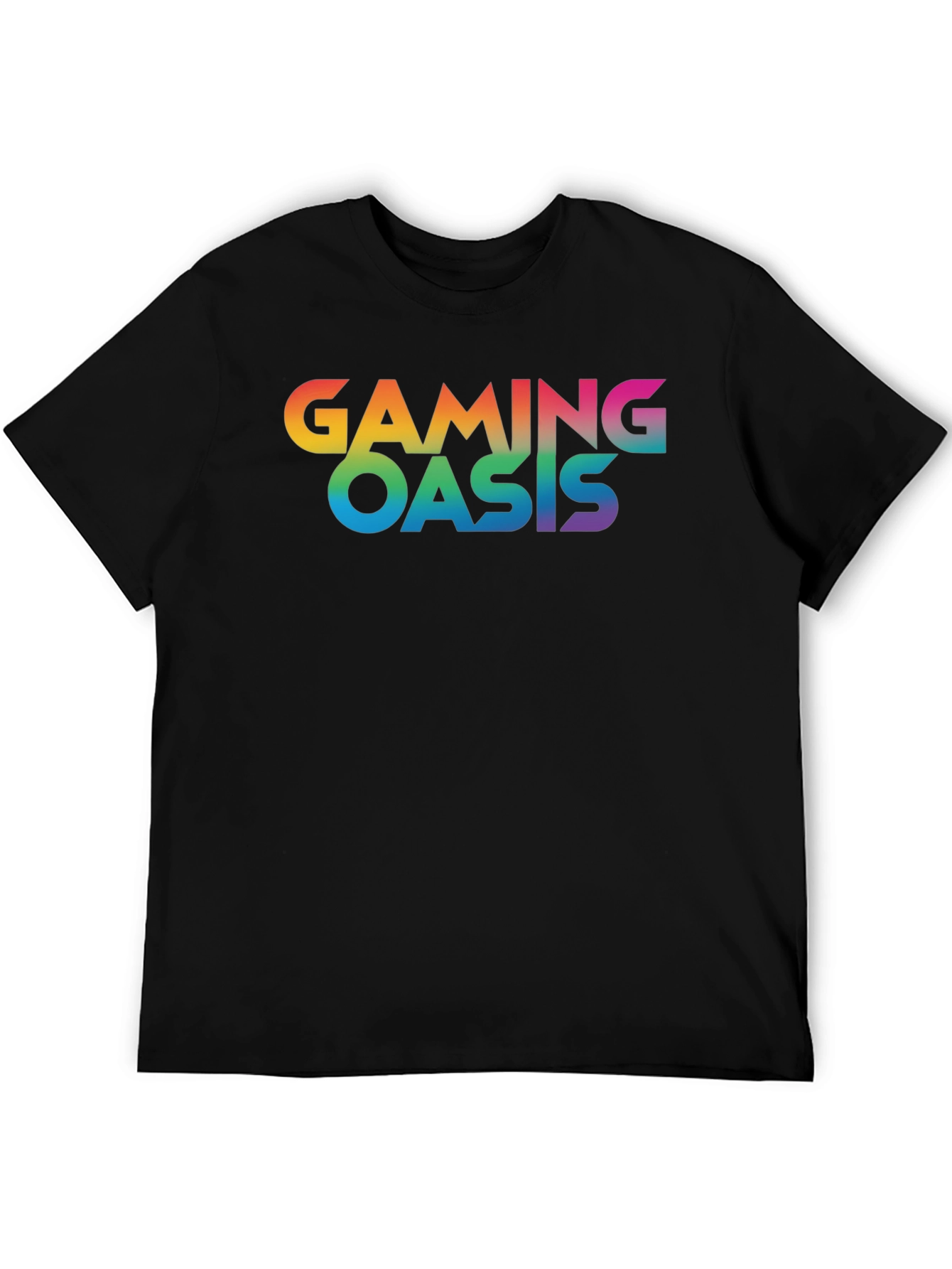 Gaming Oasis Rainbow Logo Black T-Shirt