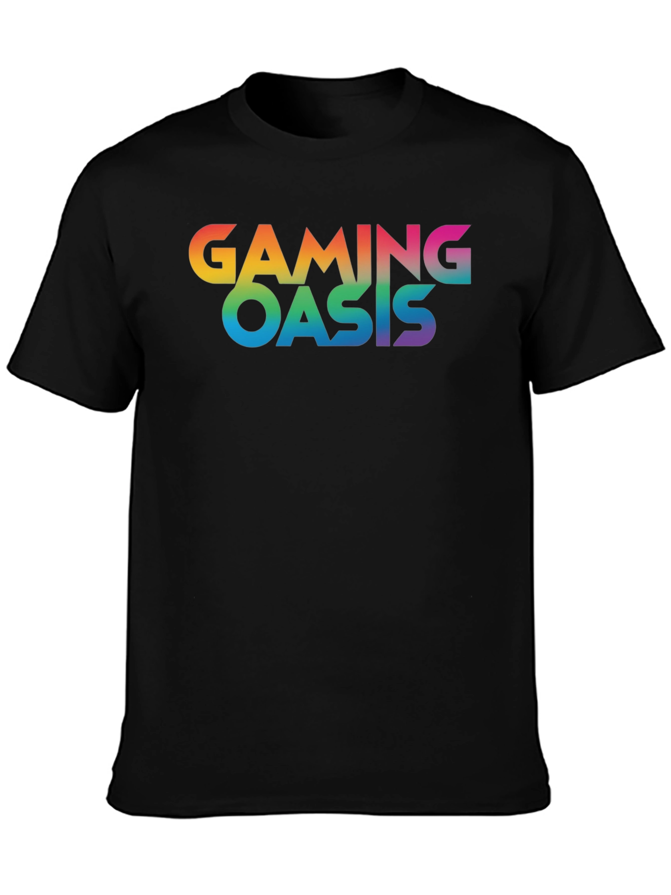 Gaming Oasis Rainbow Logo Black T-Shirt
