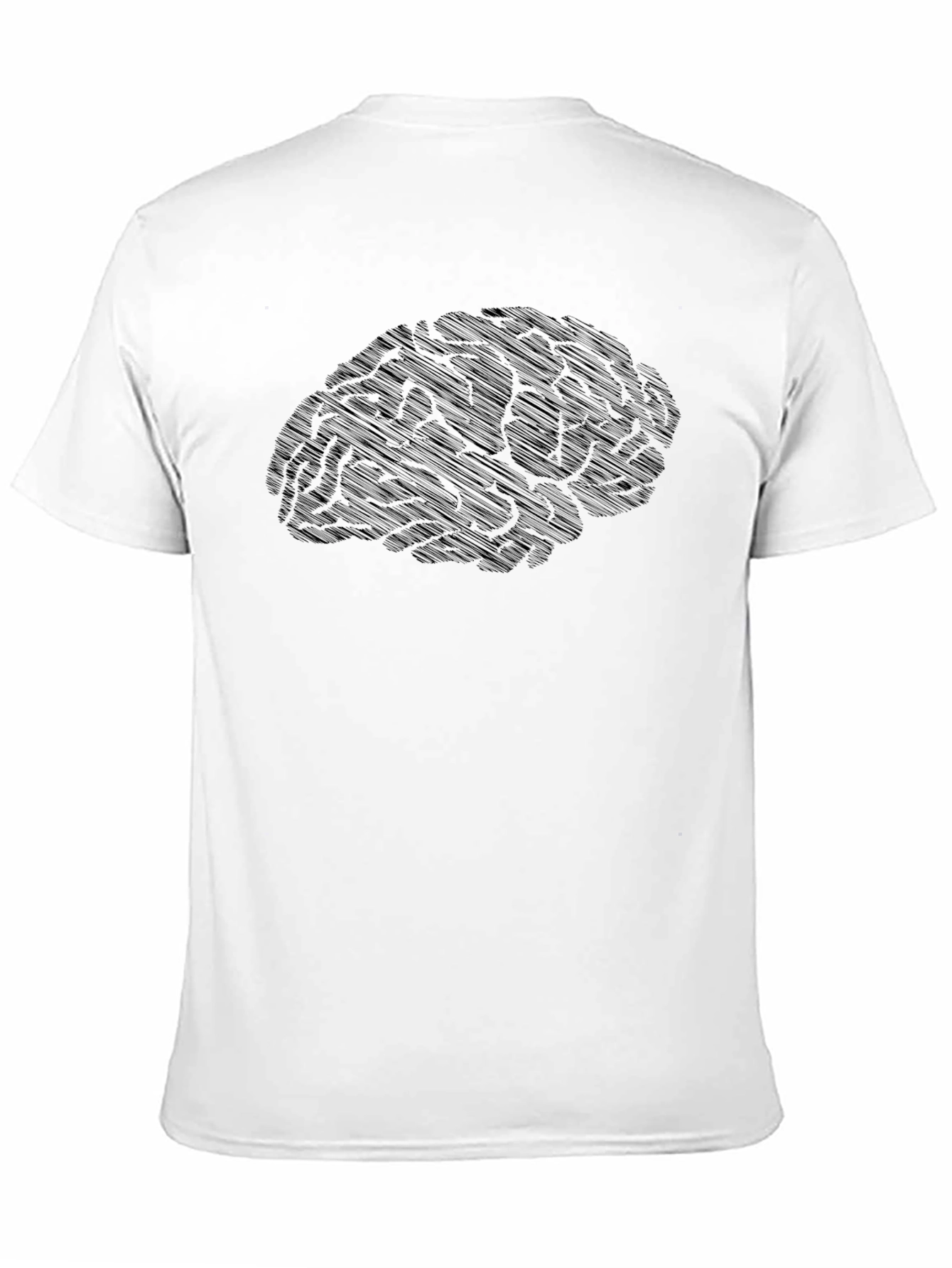 Brain Graphic T-Shirt - Mens Black Crew Neck Tee