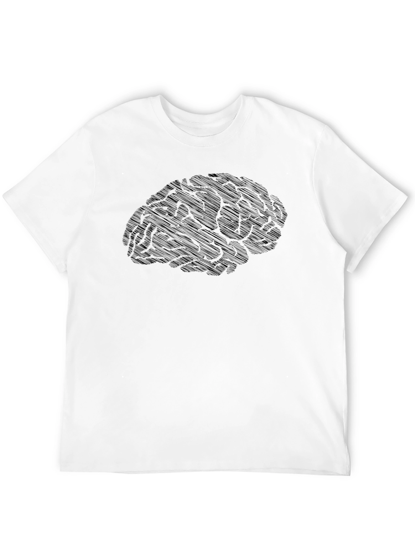 Brain Graphic T-Shirt - Mens Black Crew Neck Tee
