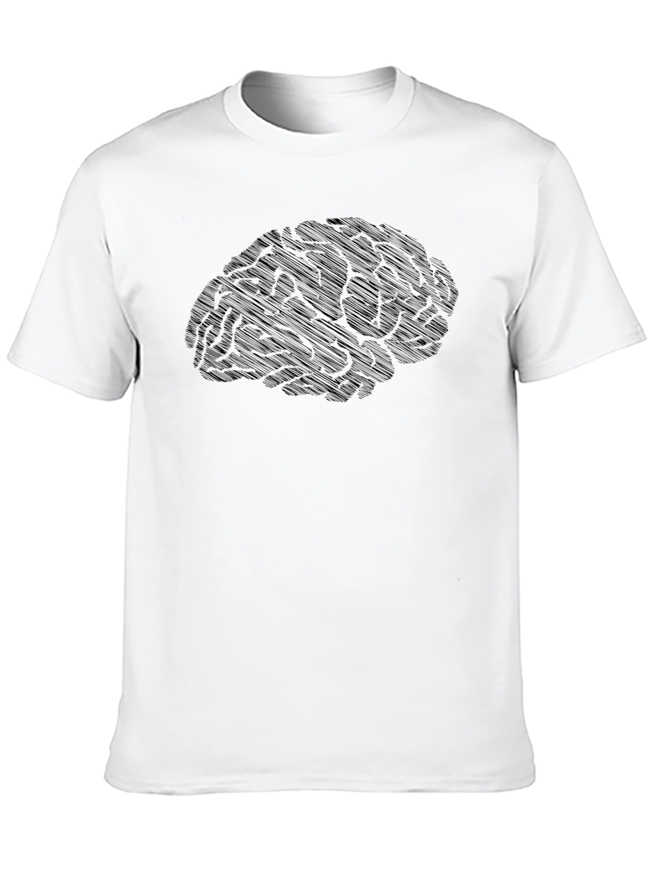 Brain Graphic T-Shirt - Mens Black Crew Neck Tee