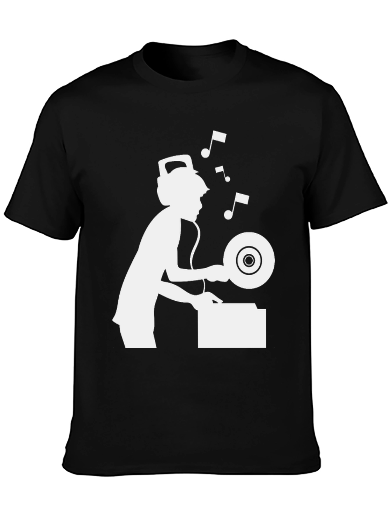 DJ Graphic Tee - Black Cotton Blend T-Shirt