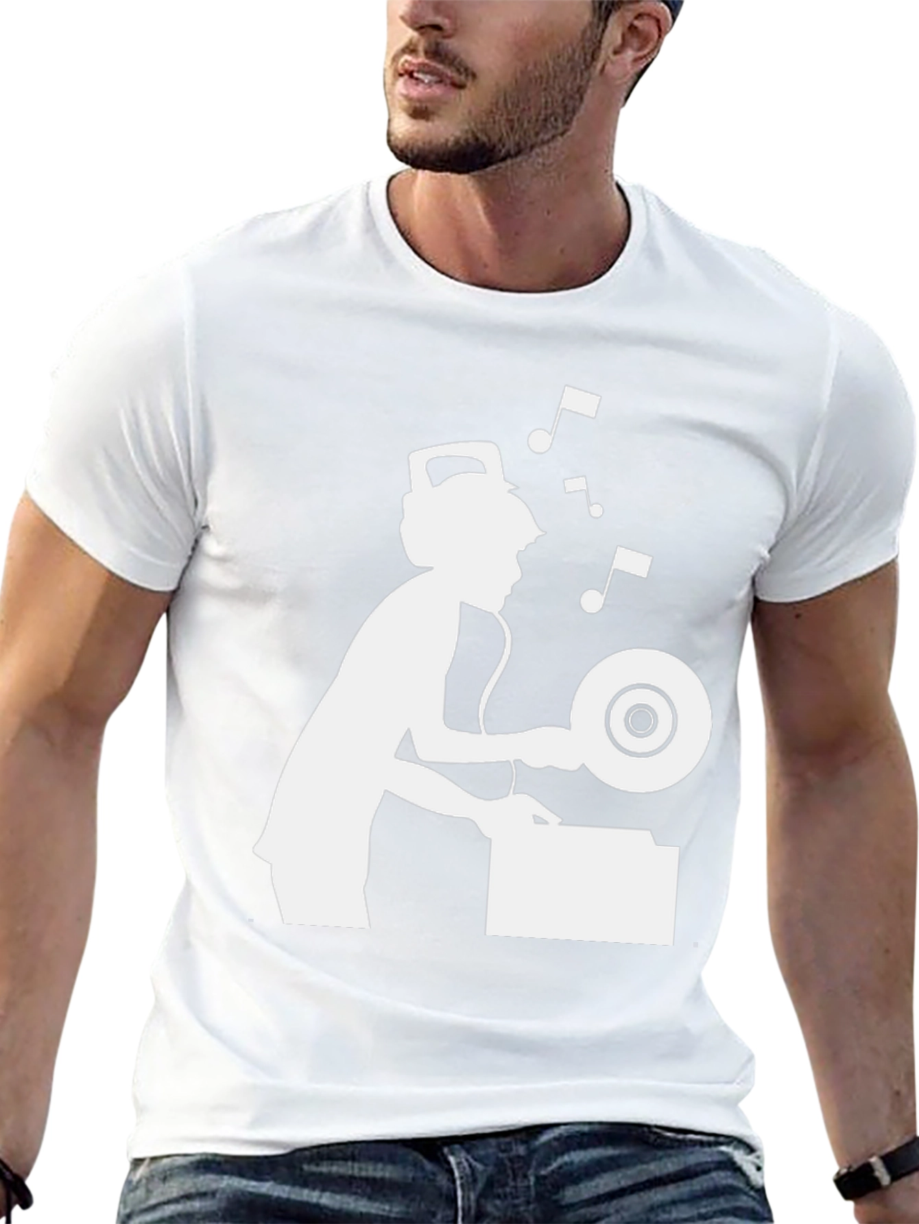 DJ Graphic Tee - Black Cotton Blend T-Shirt