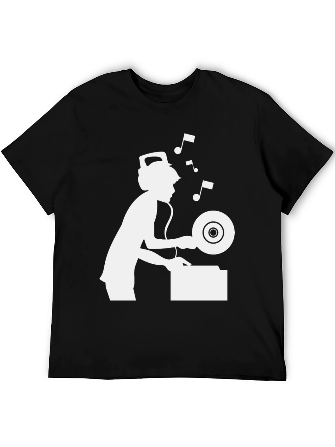 DJ Graphic Tee - Black Cotton Blend T-Shirt