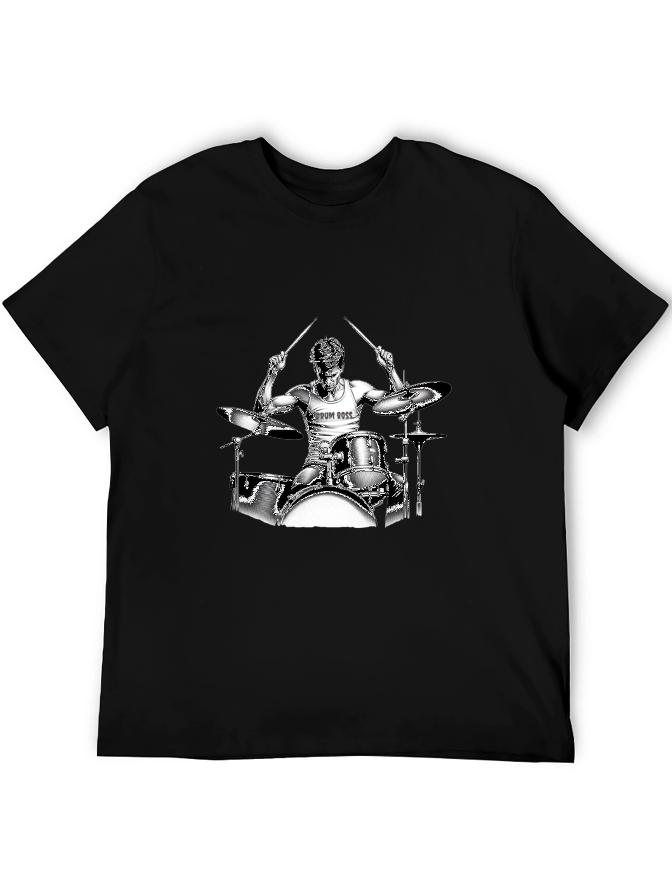 Drum Boss Black T-Shirt - Music Lover Tee