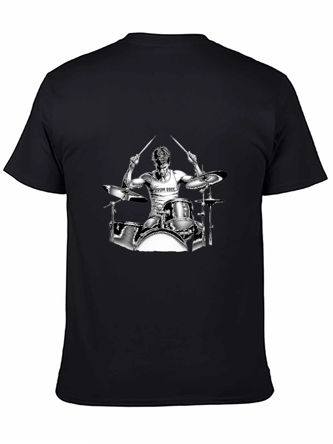 Drum Boss Black T-Shirt - Music Lover Tee
