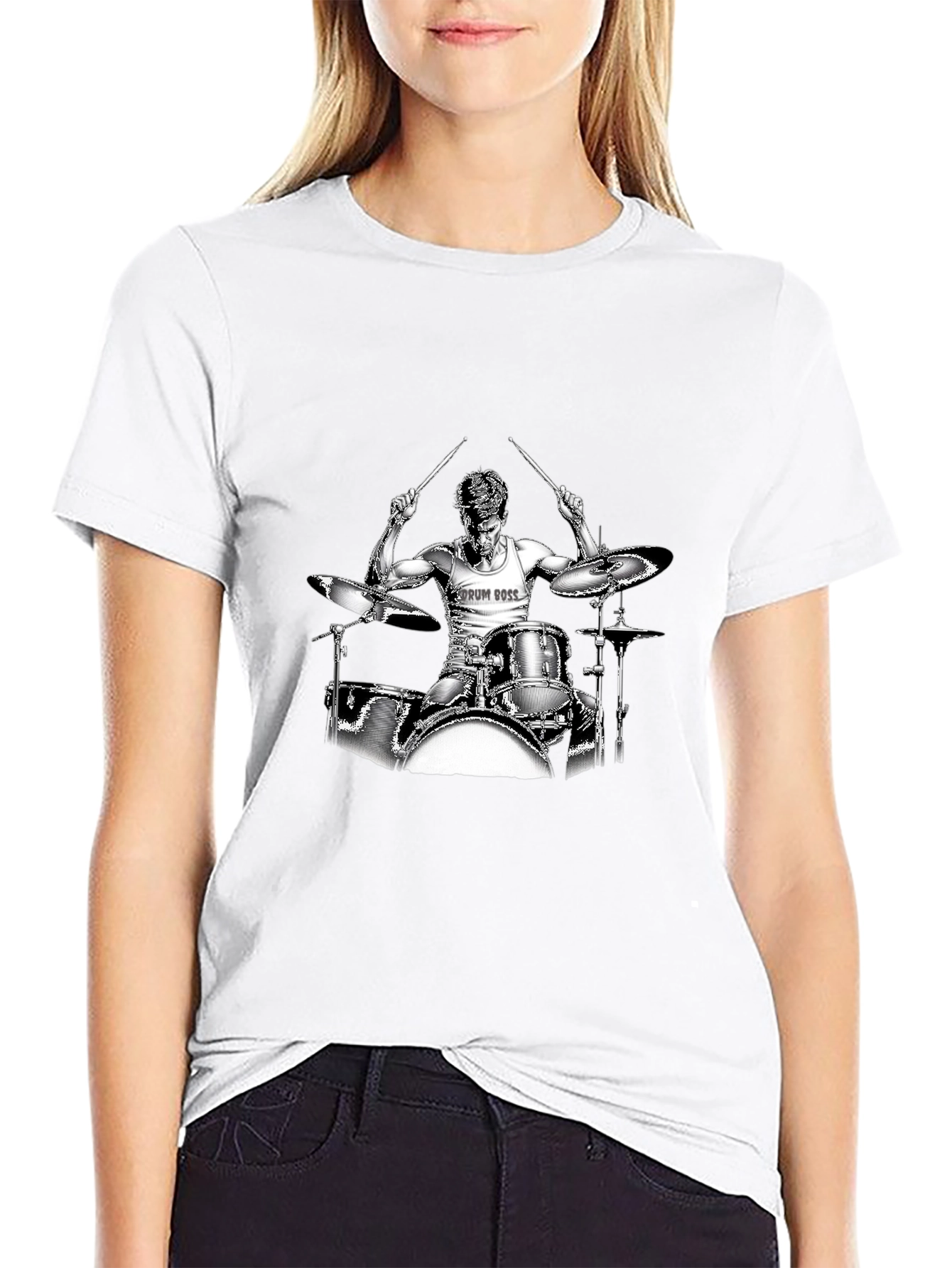 Drum Boss Black T-Shirt - Music Lover Tee
