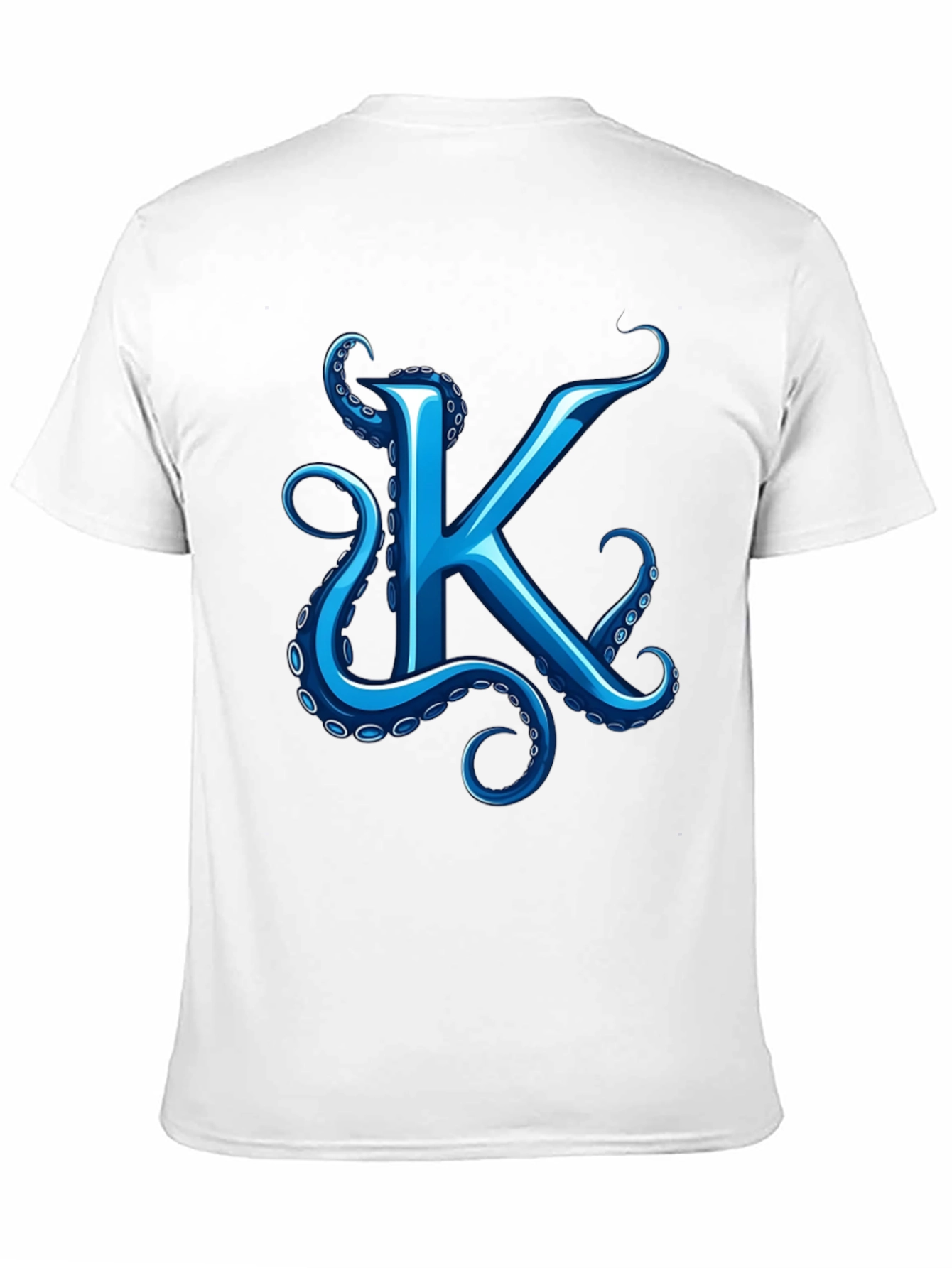 Octopus K Letter Graphic Black T-Shirt