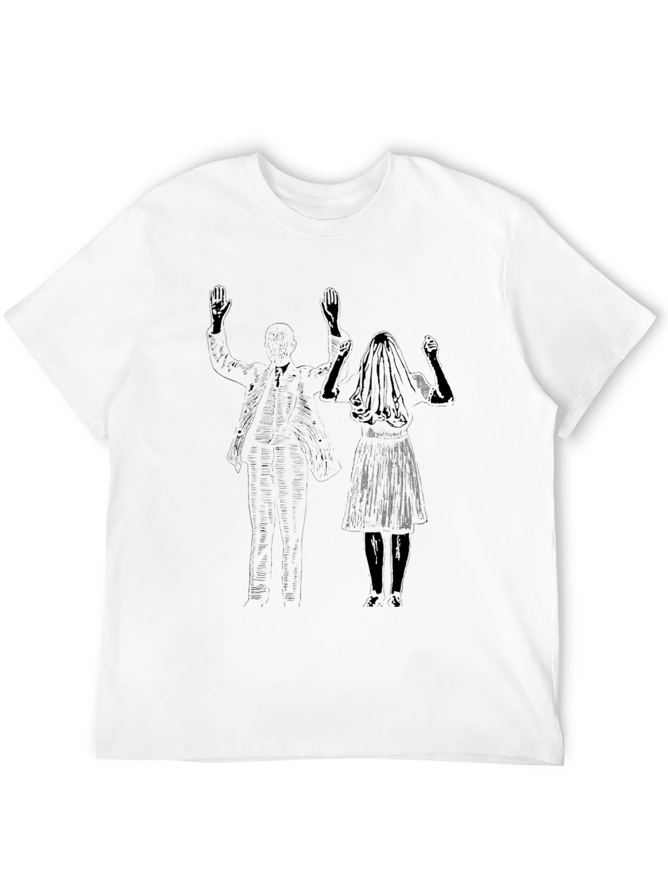 Black Tee with Bride & Groom Graphic