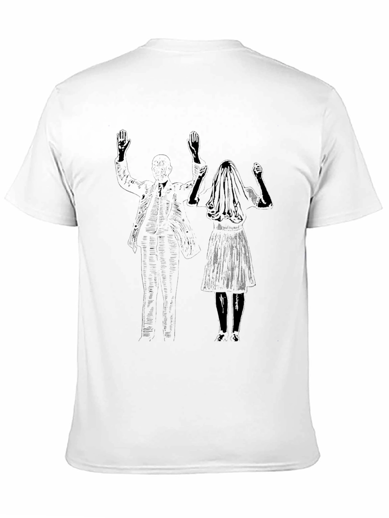 Black Tee with Bride & Groom Graphic