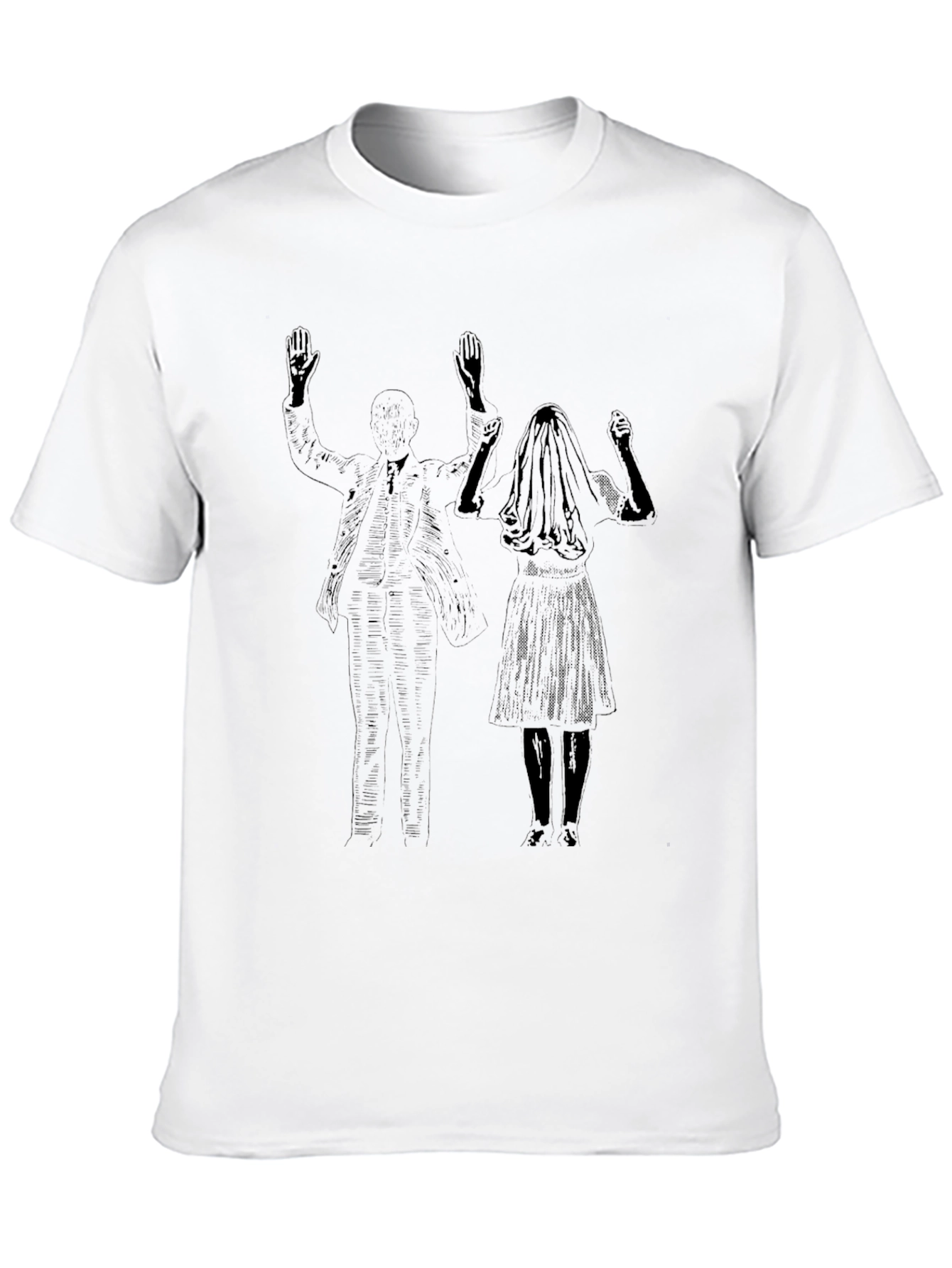 Black Tee with Bride & Groom Graphic