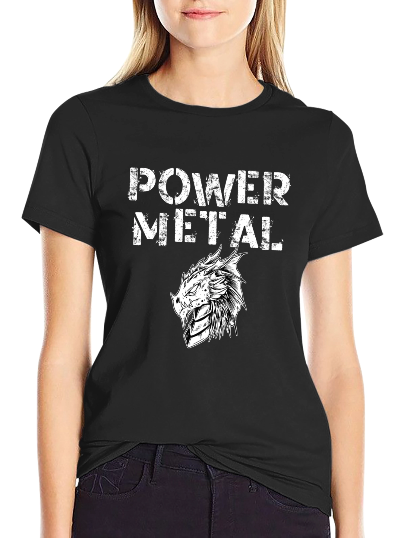 Power Metal Dragon Black T-Shirt