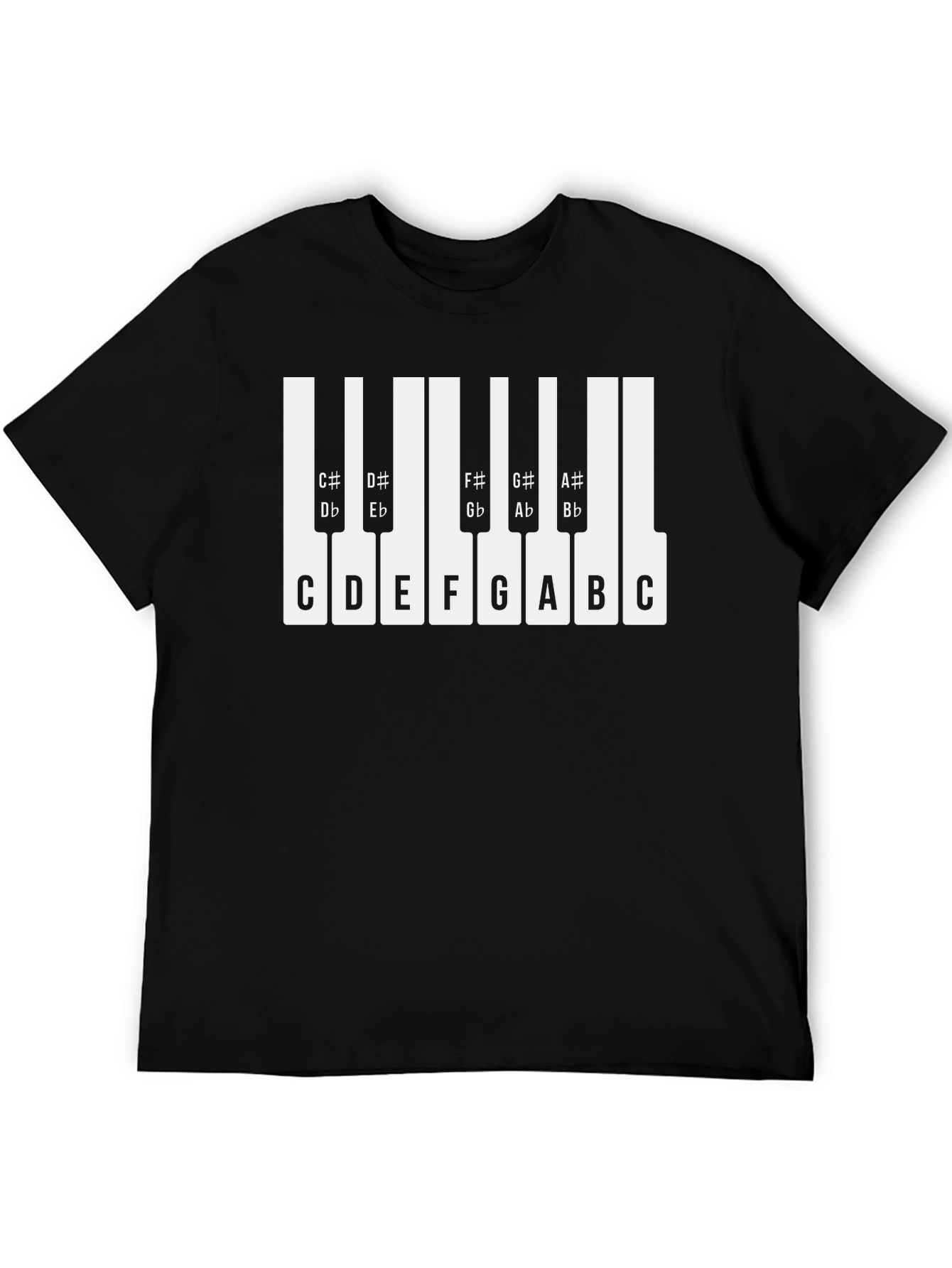 Musical Piano Keys T-Shirt - Black Tee