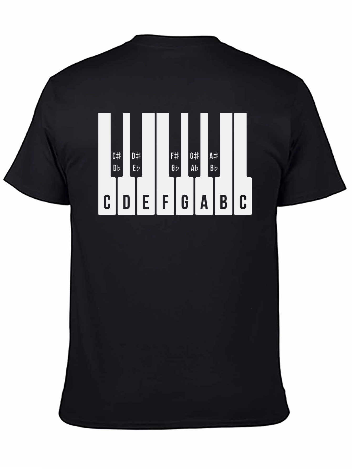 Musical Piano Keys T-Shirt - Black Tee