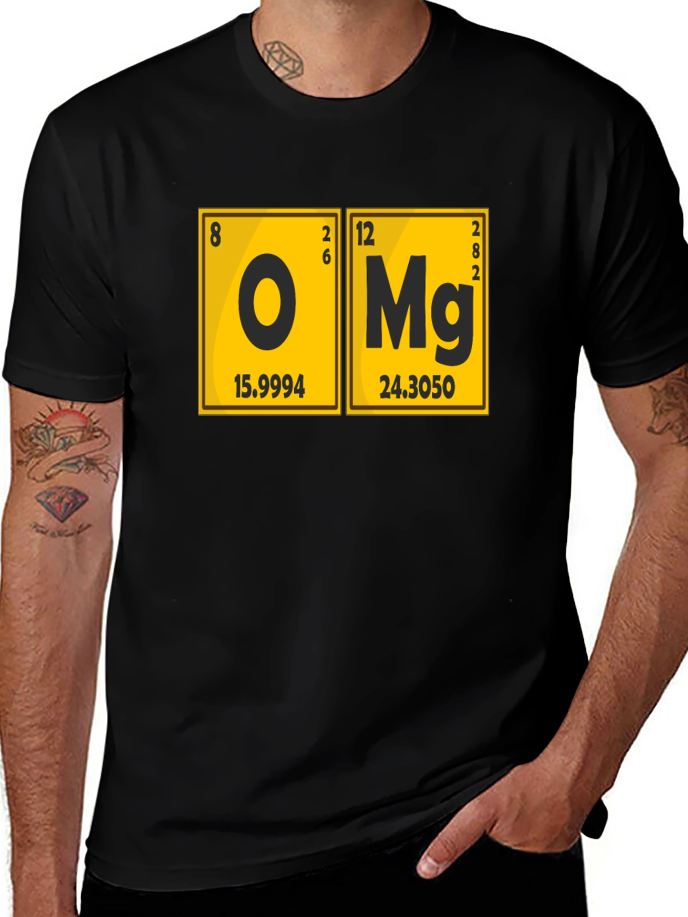 OMG Periodic Table Black Graphic T-Shirt